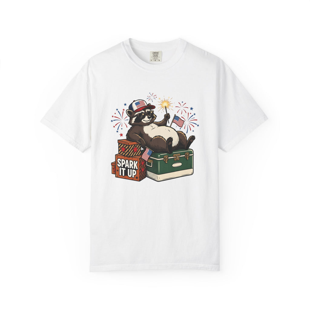 Raccoon Usa Shirt 4th Of July Wildlife Gift Women Comic Tee Trash Panda T-Shirt Independence Day Fan Cartoon Tshirt Animal Graphic Retro