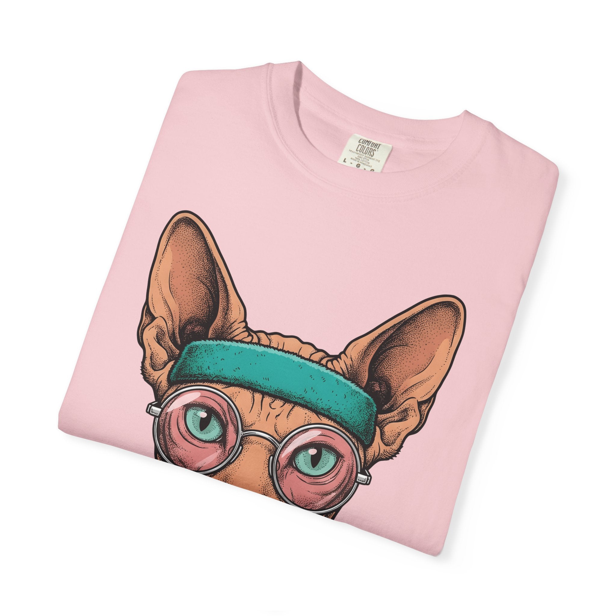 Sphynx Feline Shirt Cat Mindfulness Gift Women Line Art Tee Cat T-Shirt Cat Fan Minimalist Graphic Cat Illustration Pop Art Spectacles