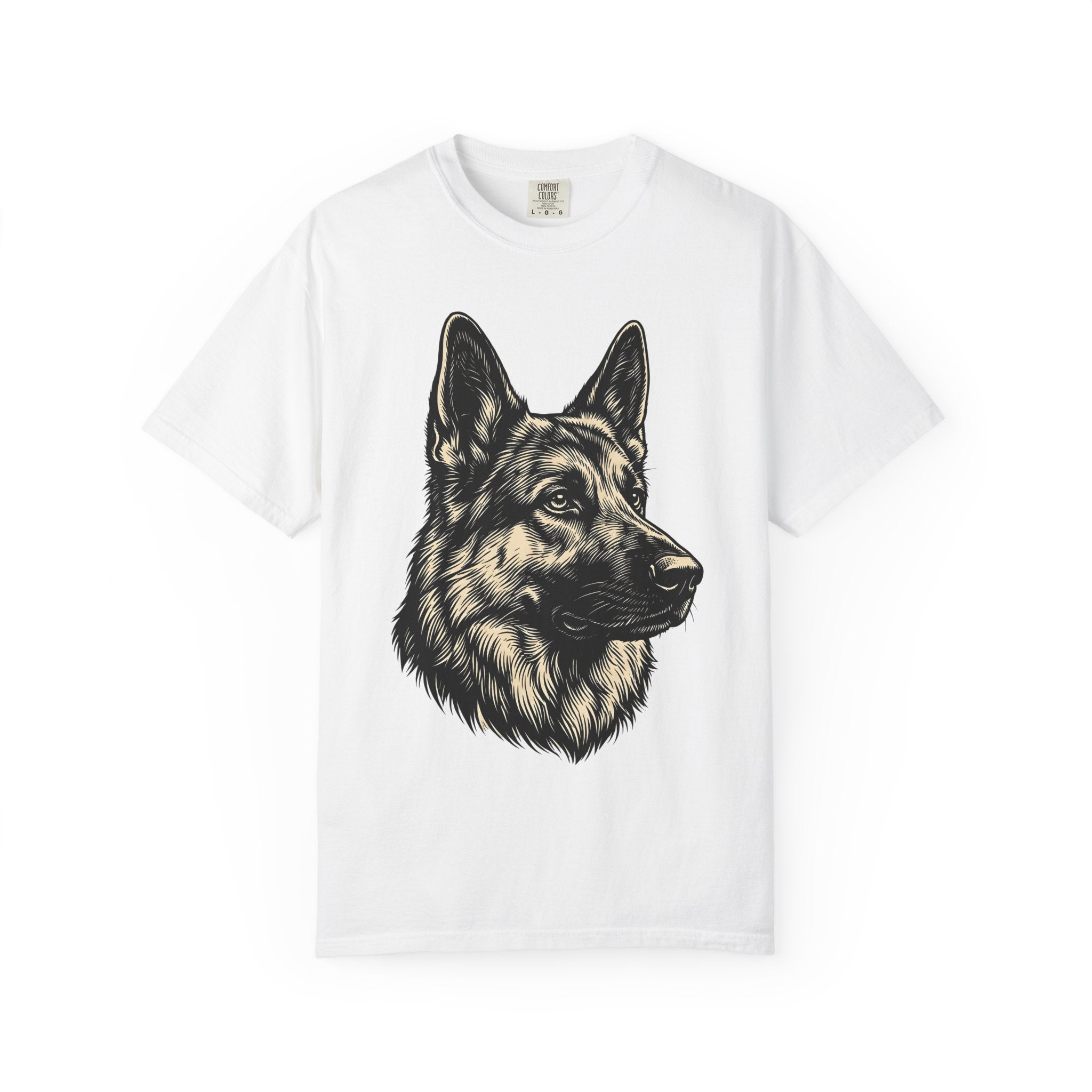 German Shepherd Shirt Dog Companion Gift Women Outline Tee Shepherd Dog T-Shirt Dog Fan Alsatian Graphic Tshirt Drawing Dog Profile Tshirt