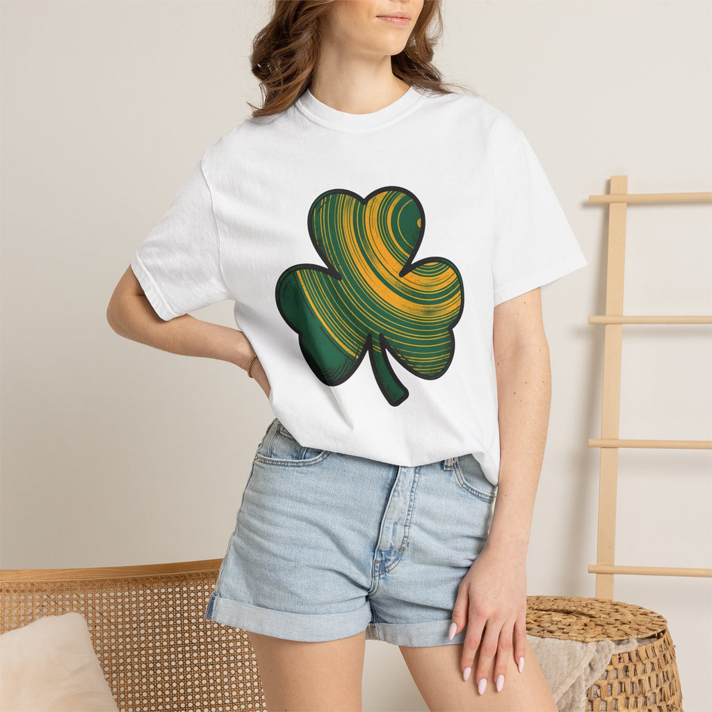 Shamrock Illustration Shirt St Patrick's Day Charm Gift Women Vintage Tee Clover T-Shirt St Patricks Fan Retro Tshirt Allure Graphic Classic