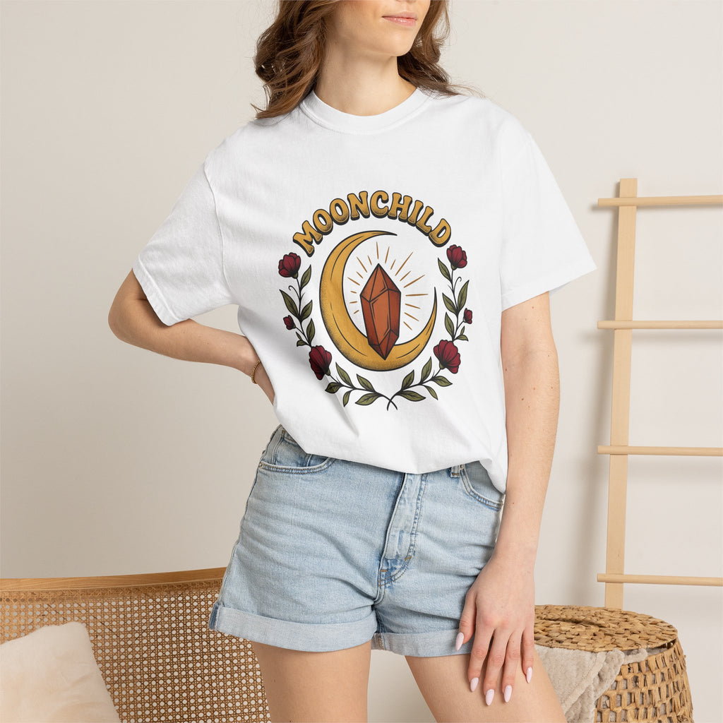 Moon Phase Crystal Shirt Moon Child Holistic Gift Women Tribal Tee Lunar Crystal T-Shirt Moonbabe Enthusiast Ethnic Tshirt Spiritual Graphic