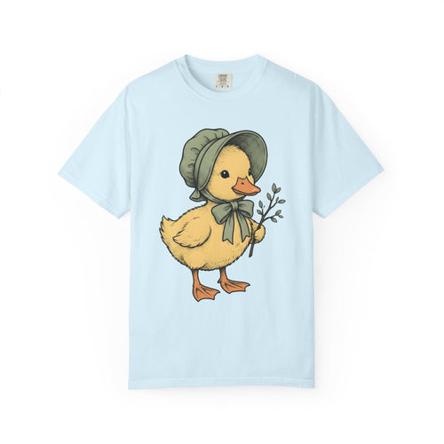 Baby Duck Bonnet Shirt Easter Bloom Gift Women Antique Tee Duckling T-Shirt Easter Fan Baby Bonnet Tshirt Vintage Illustration Line Art Limb