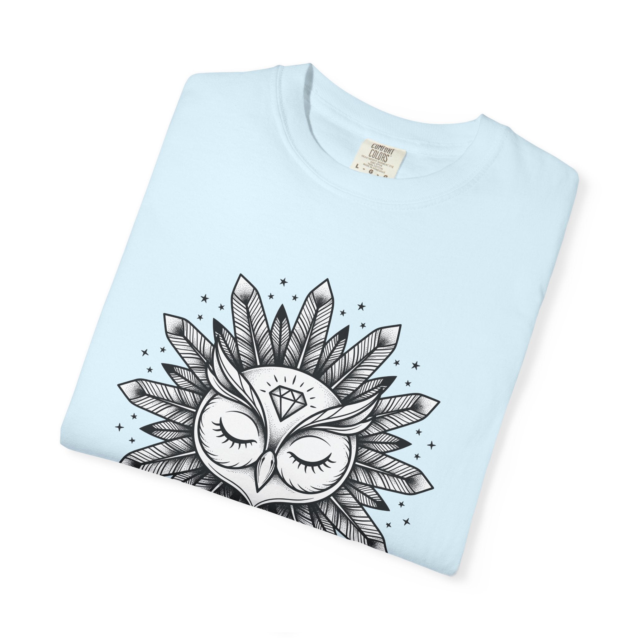 Owl Mandala Shirt Boho Animal Gift Women Boho Tee Owl T-Shirt Hippie Fan Bohemian Tshirt Wildlife Graphic Line Art Feathers Tshirt