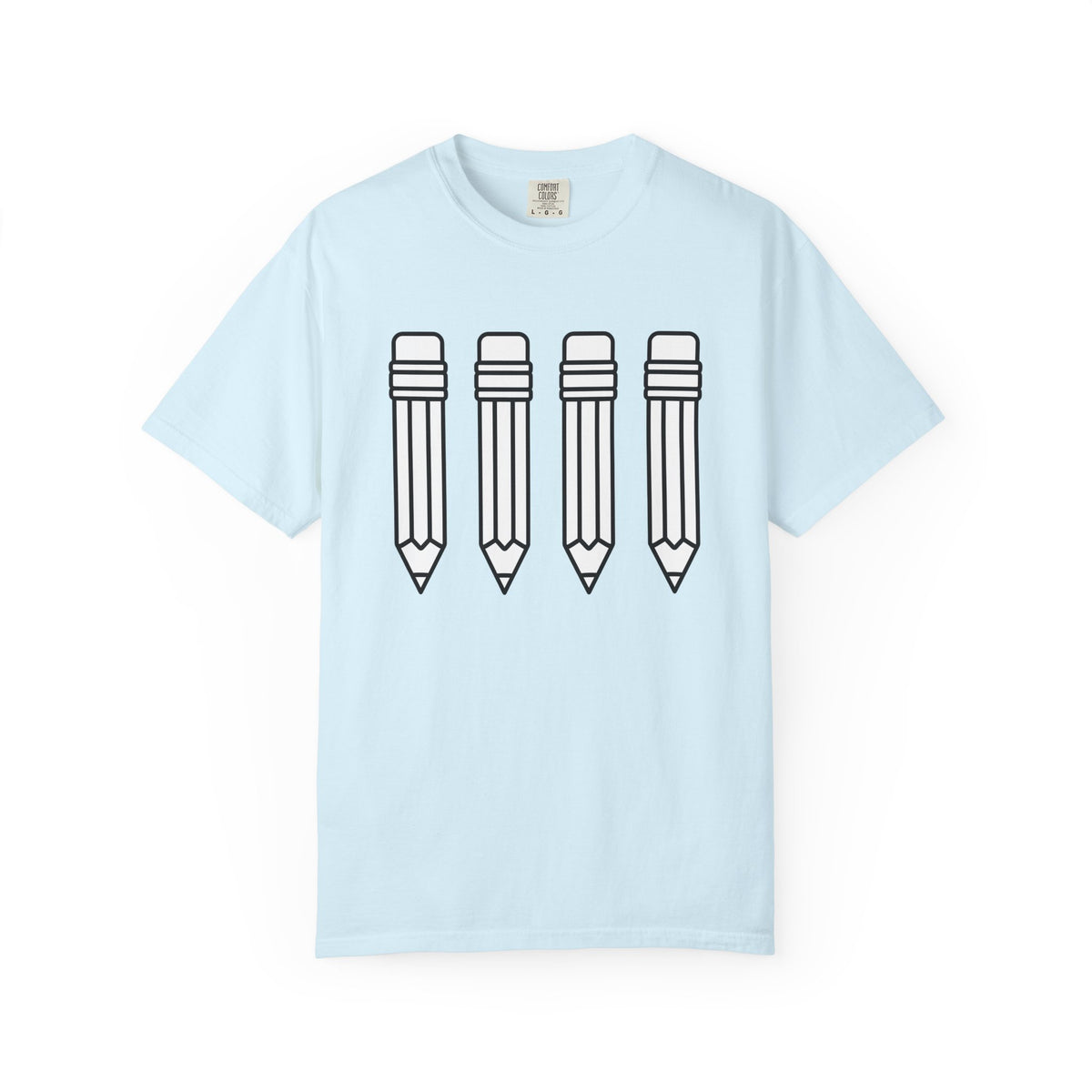 Pencil Design Shirt Teachers Learning Unisex Gift Simple Tee Drawing T-Shirt