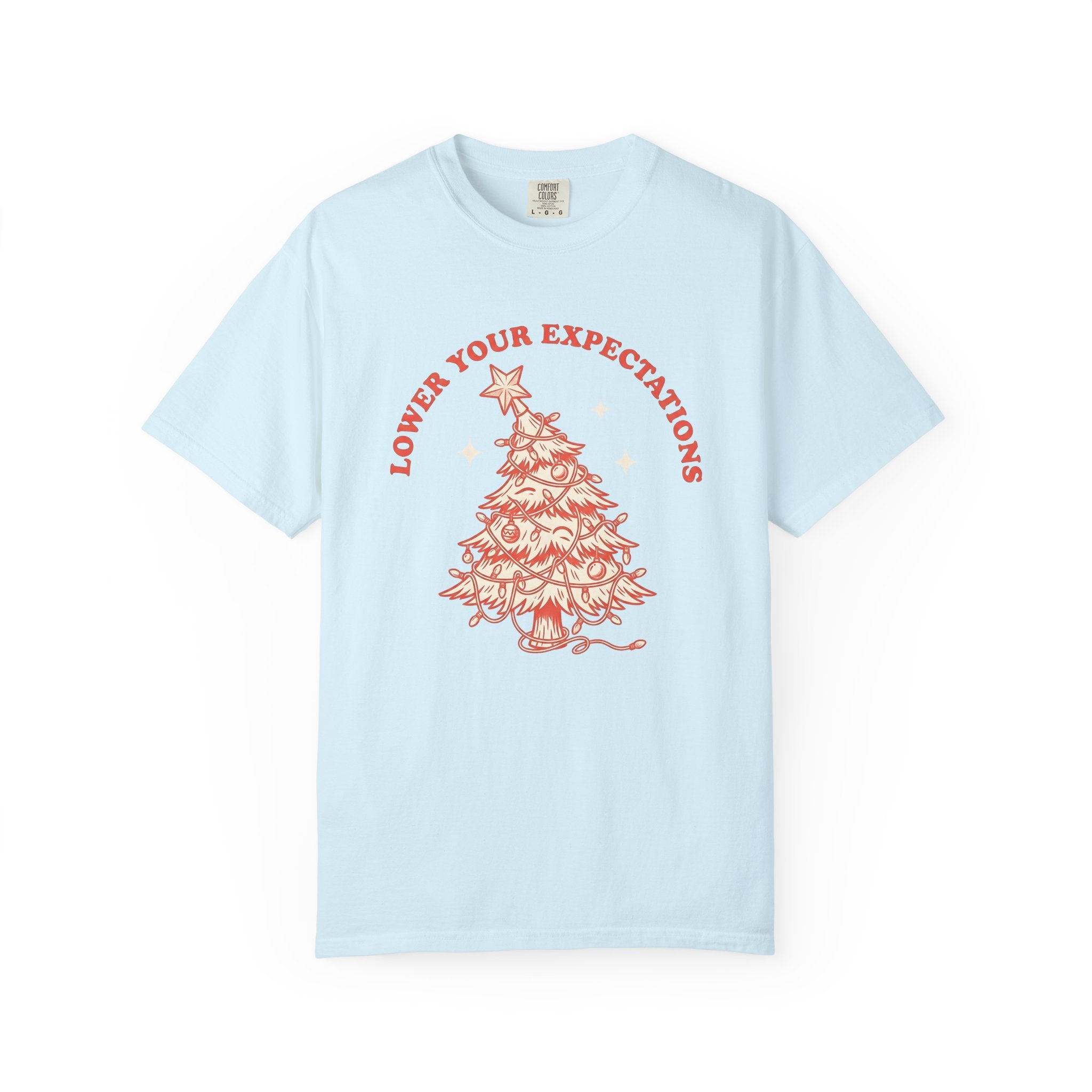 Christmas Tree Shirt Christmas Humor Gift Women Vintage Tee Fir Tree T-Shirt Xmas Fan Christmas Tree Tshirt Funny Graphic Hand Drawn