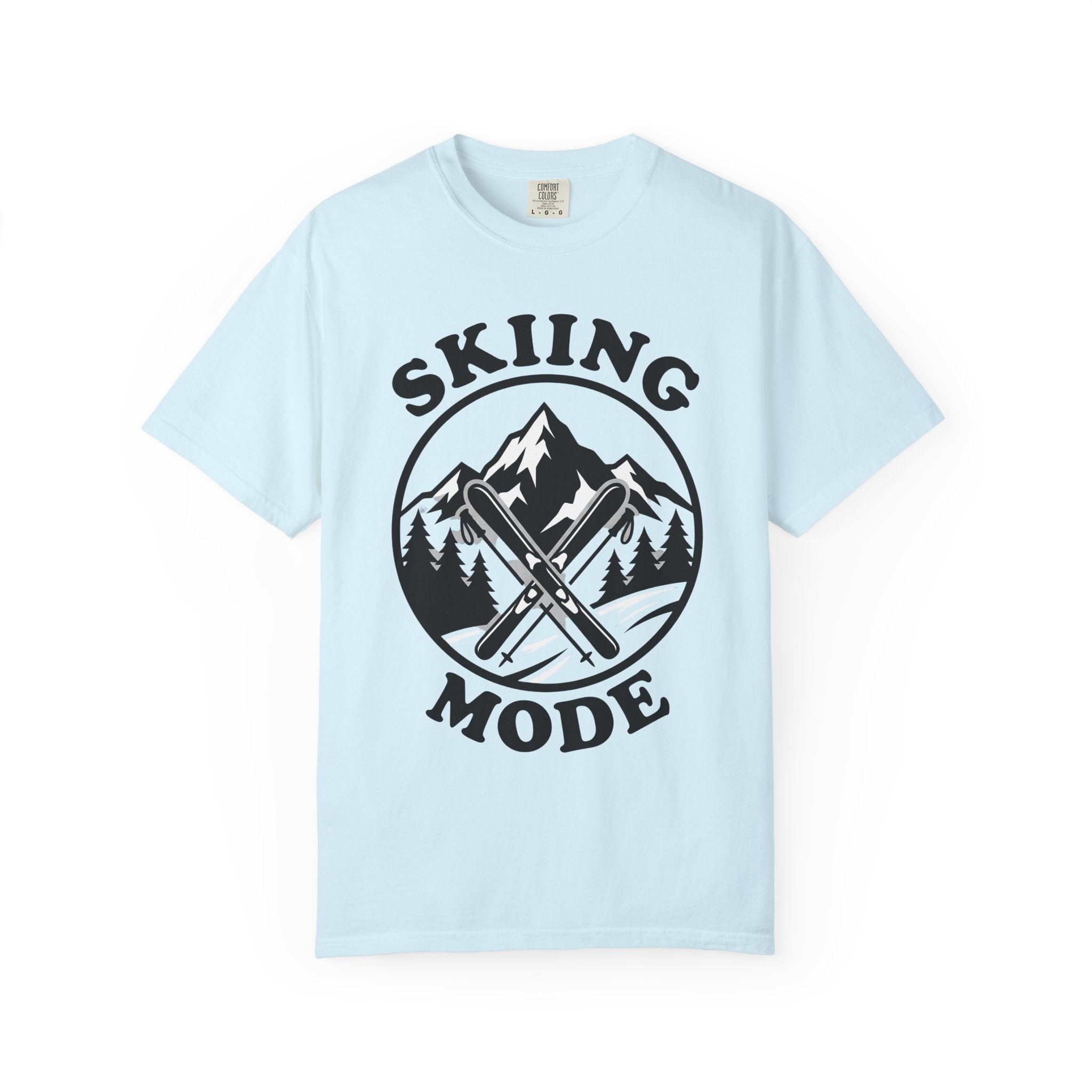 Crossed Skis Shirt Skiing Adventure Gift Women Bold Graphic Tee Skis T-Shirt Snowboarder Enthusiast Graphic Tshirt Thrill Seeker Graphic