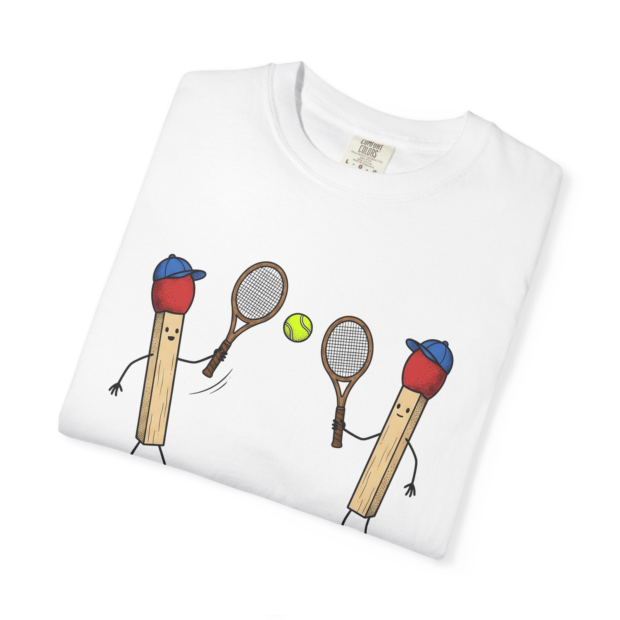 Matchstick People Shirt Sports Tennis Balls Gift Women Animated Tee Stick Figures T-Shirt Athlete Fan Cartoon Tshirt Tennis Graphic Doodle