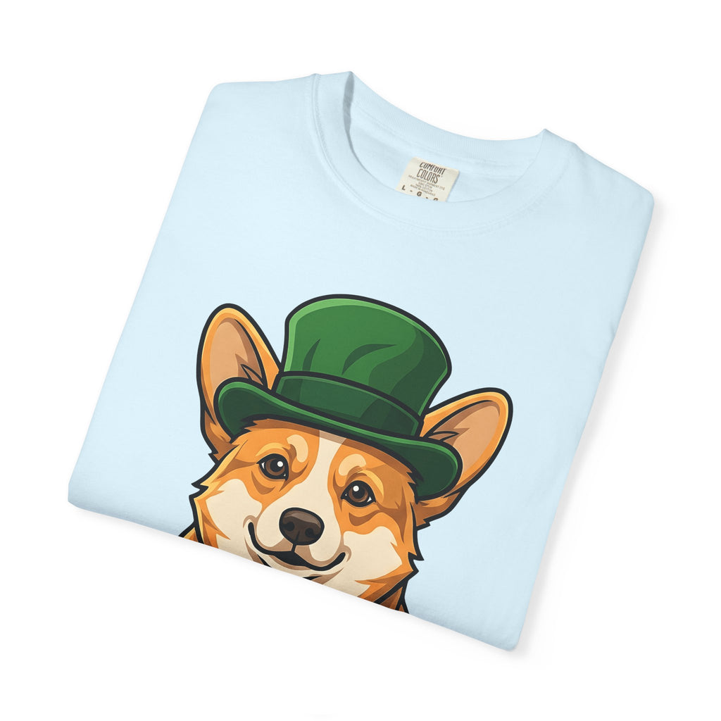 Corgi Pet Shirt St Patricks Day Animal Gift Women Illustration Tee Dog T-Shirt Shamrock Fan Cartoon Tshirt Pet Graphic Hand Drawn Fedora