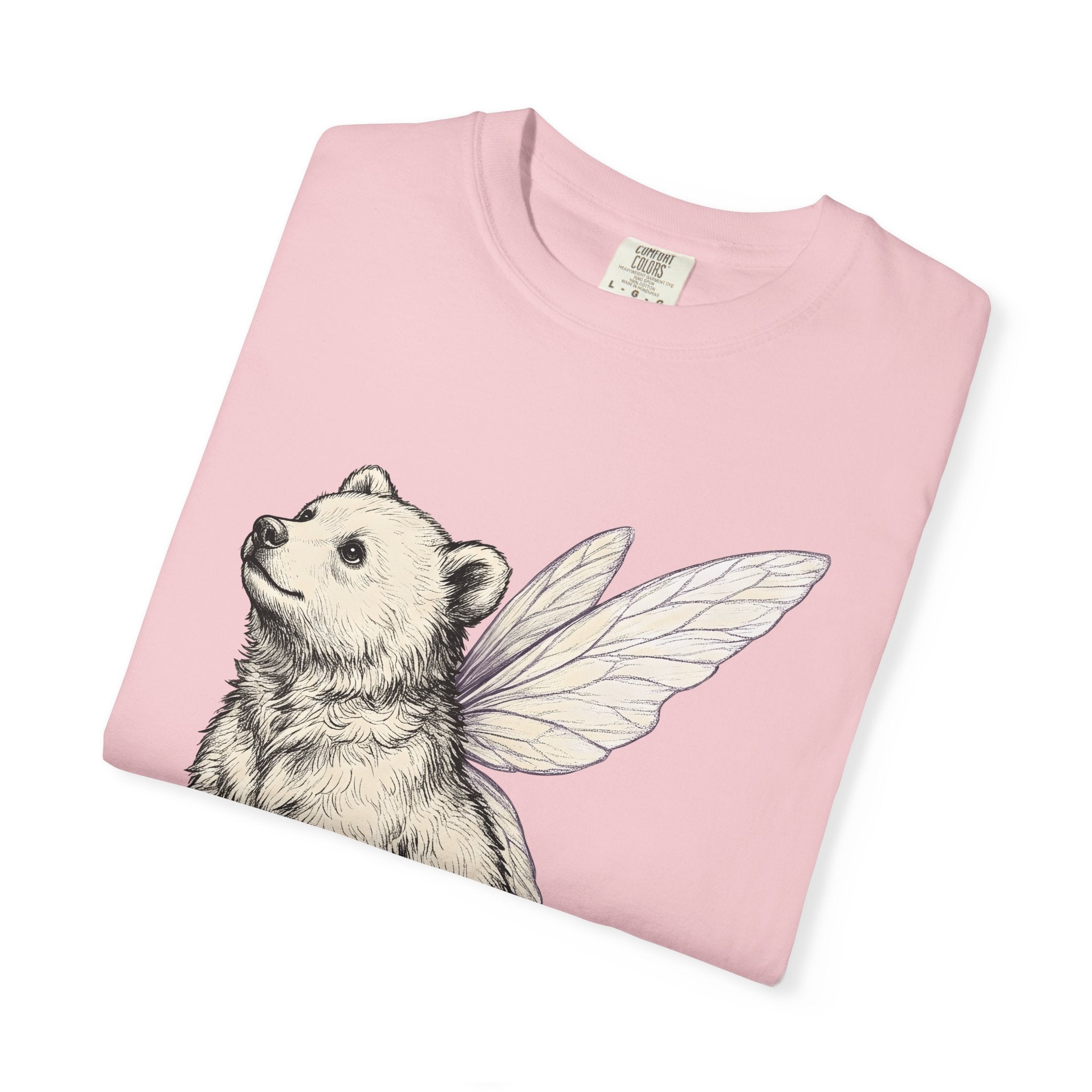 Fairy Bear Shirt Cute Fantasy Gift Women Whimsical Tee Teddy Bear T-Shirt Adorable Fan Cartoon Tshirt Mythical Graphic Hand Drawn Stars
