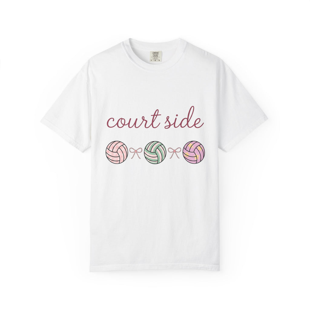 Volleyballs Shirt Volleyball Group Gift Women Soft Colors Tee Beachball T-Shirt Volleyball Fan Pastel Tshirt Team Graphic Simple Ribbons