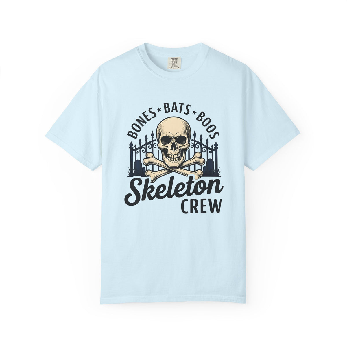 Skeleton Crossbones Shirt Halloween Gothic Unisex Gift Distressed Tee Skull And