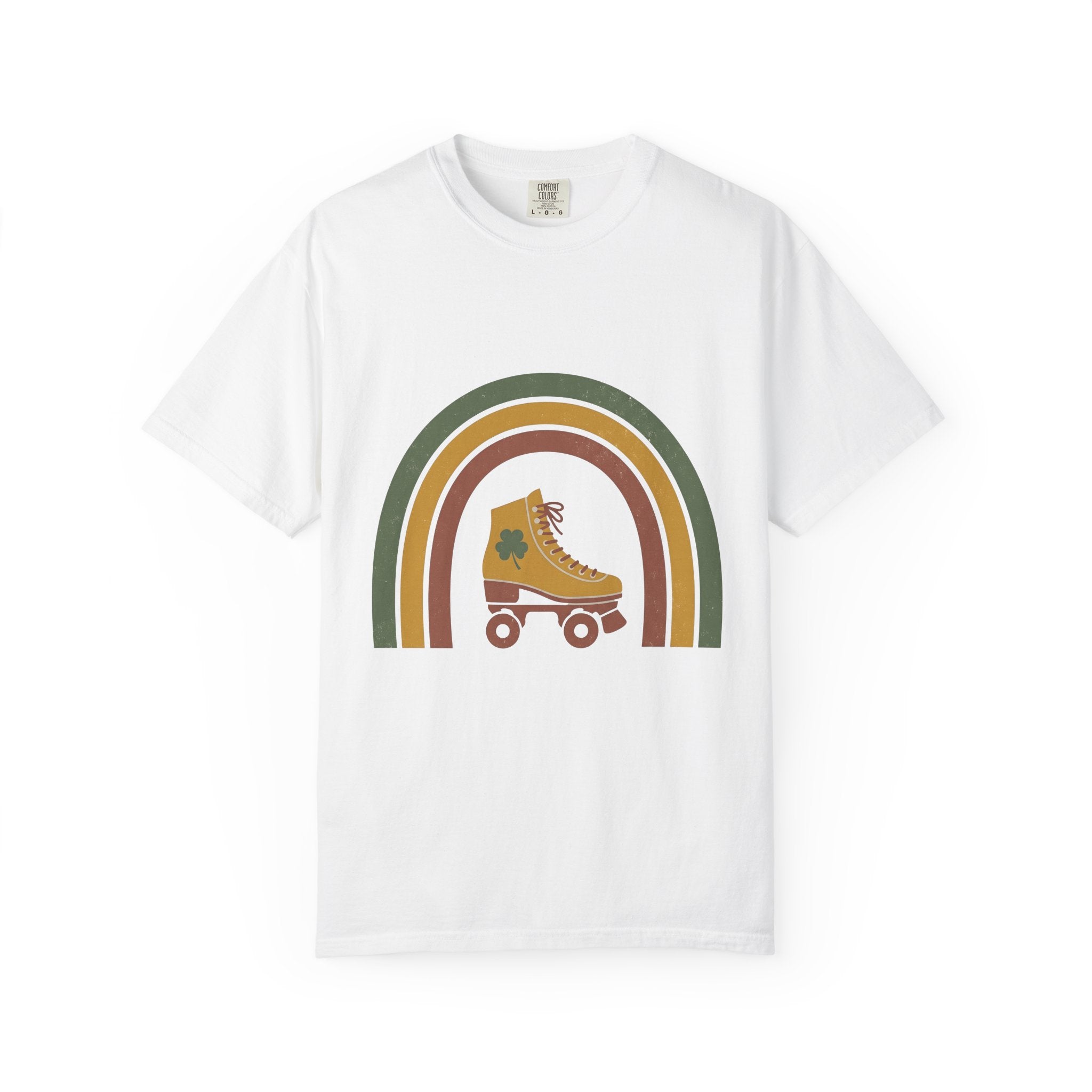 Roller Skate Shirt St Patrick's Day Rollerblading Gift Women Retro Tee Skateboard T-Shirt Shamrock Fan Vintage Tshirt Inline Skating Graphic