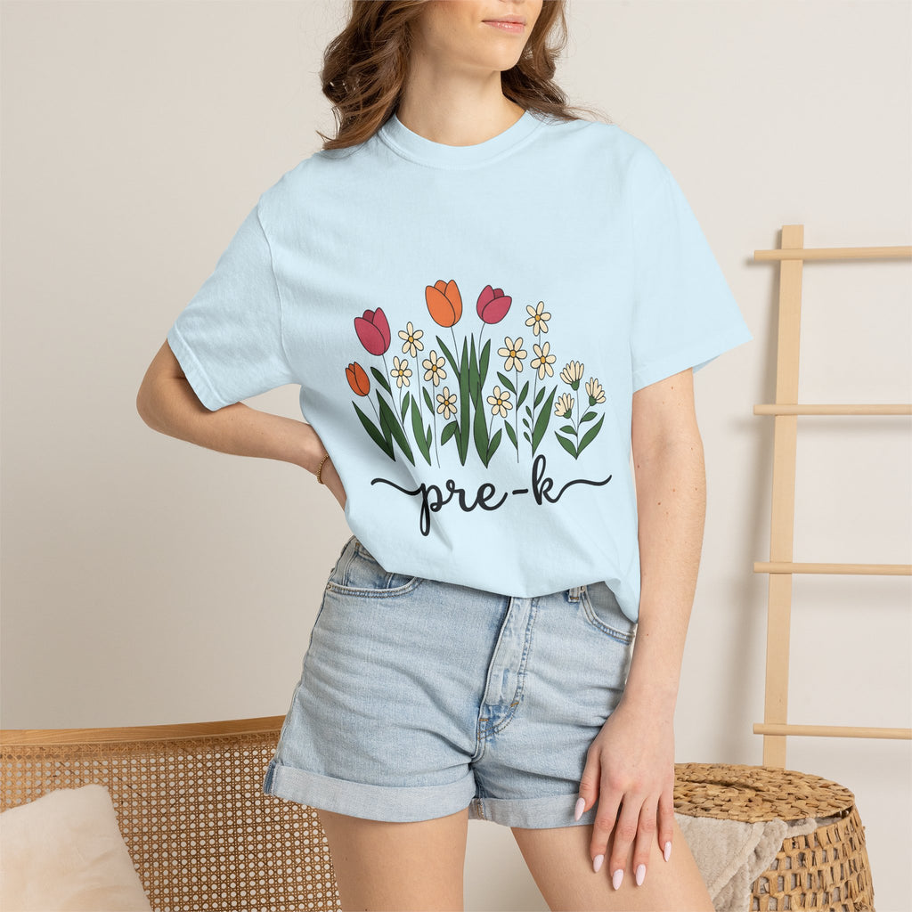 Flower Garden Shirt Teacher Floral Gift Women Hand Drawn Tee Garden T-Shirt Teacher Enthusiast Illustrated Tshirt Floral Design Minimalist