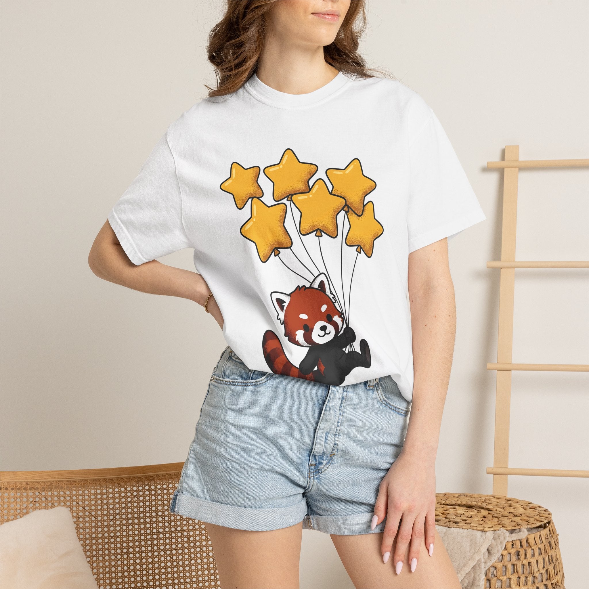 Red Panda Shirt St. Valentine's Day Animal Gift Women Kawaii Tee Panda T-Shirt Valentine Fan Cute Tshirt Wildlife Graphic Cartoon Star
