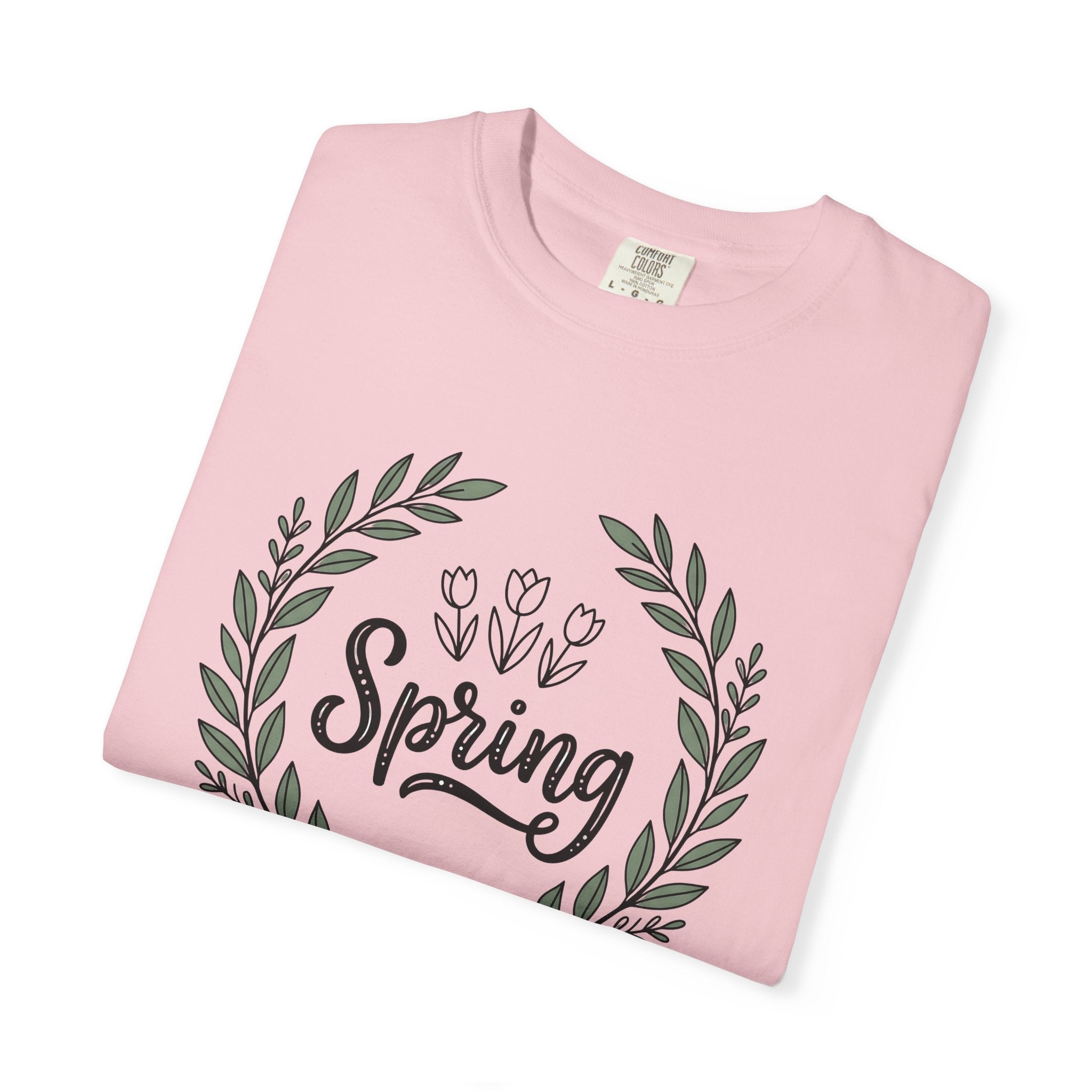 Flower Circle Shirt Spring Garden Gift Women Rustic Tee Floral Arrangement T-Shirt Springtime Fan Floral Design Yard Graphic Sketch Lilies