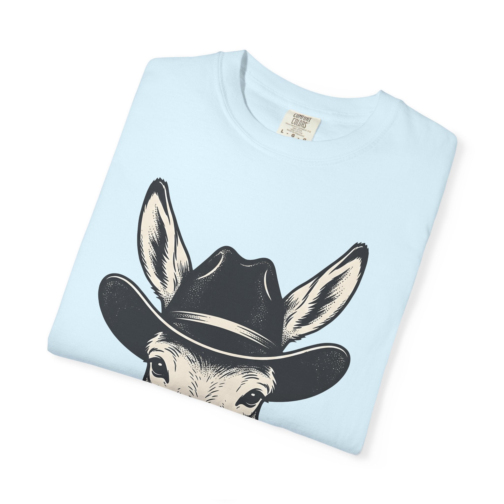 Donkey Cowboy Hat Shirt Cowgirl Western Gift Women Hand Drawn Tee Burro T-Shirt Rodeo Fan Cowboy Graphic Tshirt Vintage Western Hat Tshirt