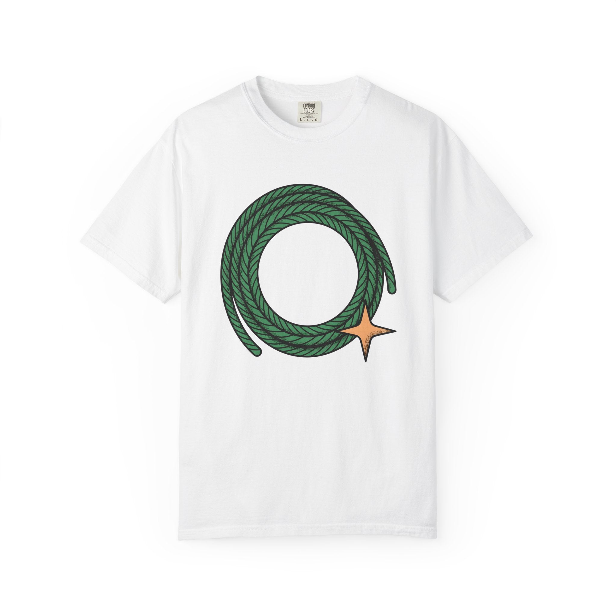 Green Rope Wreath Shirt St Patrick's Day Western Gift Women Bold Graphic Tee Wreath T-Shirt Shamrock Fan Graphic Tshirt Cowboy Graphic