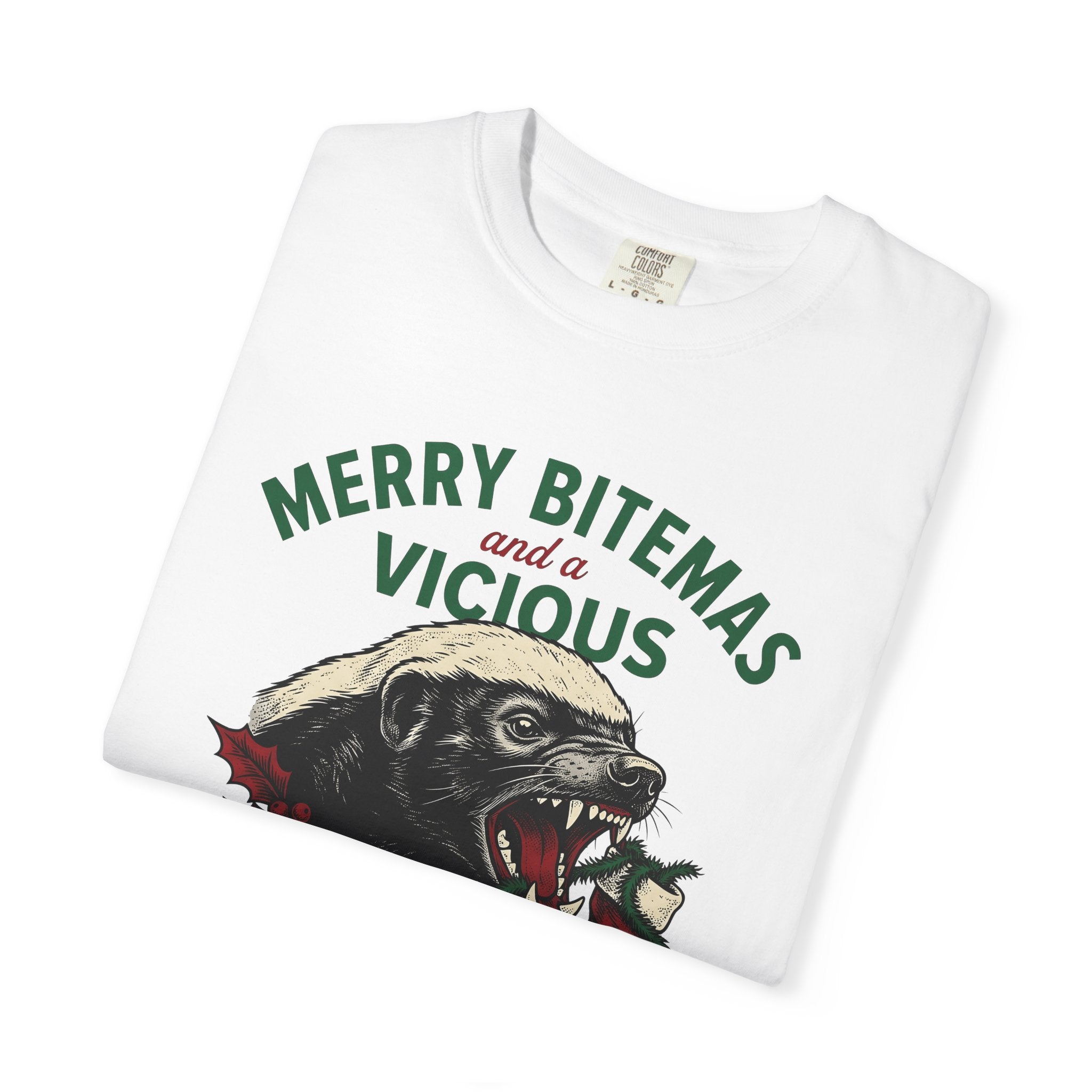 Honey Badger Shirt Christmas Wildlife Gift Women Classic Tee Ratel T-Shirt Xmas Fan Animal Graphic Tshirt Doodle Xmas Stocking Tshirt