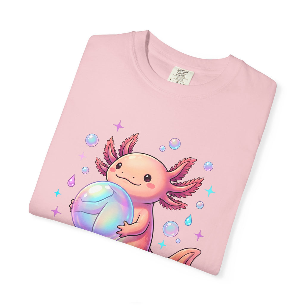 Axolotl Shirt Animals Cute Gift Women Kawaii Tee Mexican Salamander T-Shirt Pet Fan Cute Graphic Tshirt Pastel Bubbles Tshirt
