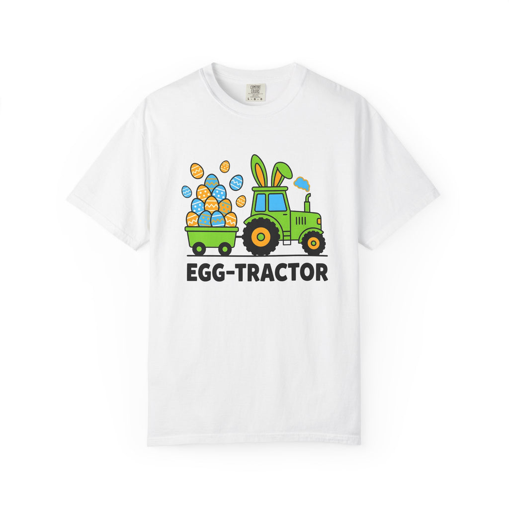 Tractor Eggs Shirt Easter Farming Gift Women Animation Tee Easter Egg T-Shirt Easter Fan Cartoon Tshirt Agricultural Graphic Lighthearted