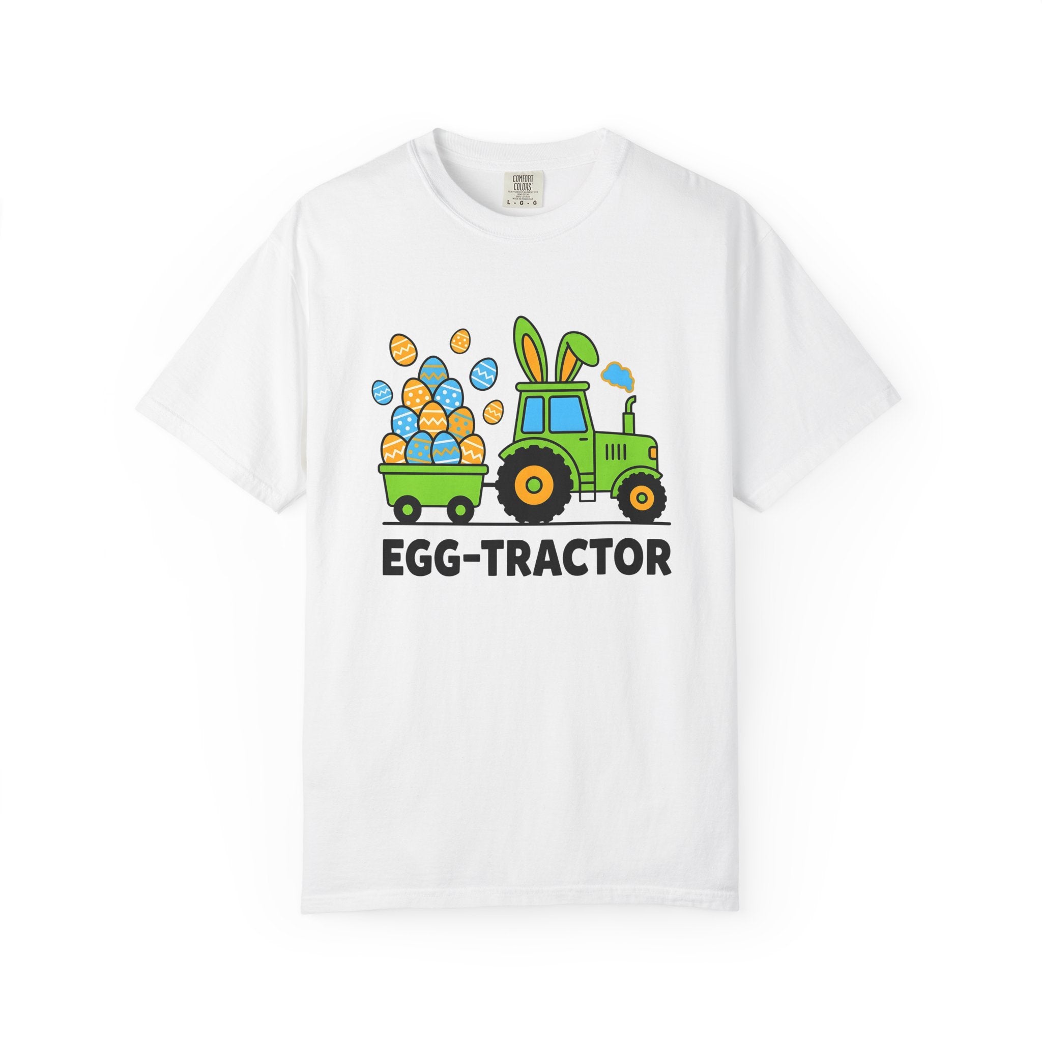 Tractor Eggs Shirt Easter Farming Gift Women Animation Tee Easter Egg T-Shirt Easter Fan Cartoon Tshirt Agricultural Graphic Lighthearted