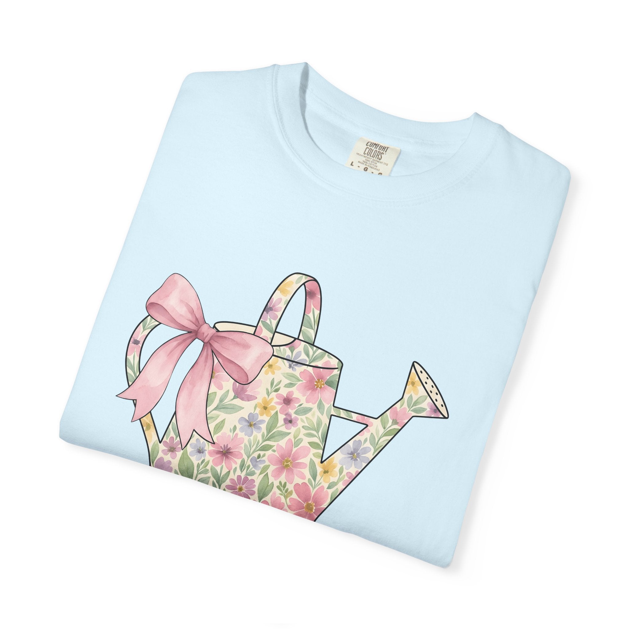 Floral Watering Can Shirt Easter Spring Gift Women Watercolor Tee Watering Can T-Shirt Easter Fan Watercolour Tshirt Spring Design Hand