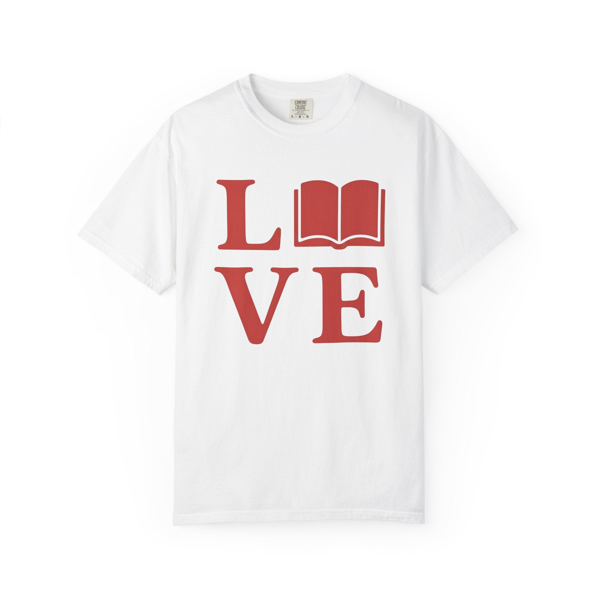 Book Love Shirt St. Valentine's Day Bookworm Gift Women Minimalist Tee Bibliophile T-Shirt Valentine Fan Simple Tshirt Book Illustration
