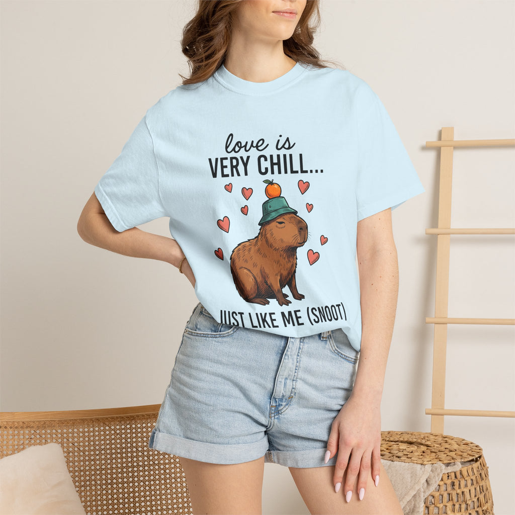 Capybara Drawing Shirt Valentines Day Creature Gift Women Animation Tee Rodent T-Shirt Valentine Fan Cartoon Tshirt Animal Graphic Doodle