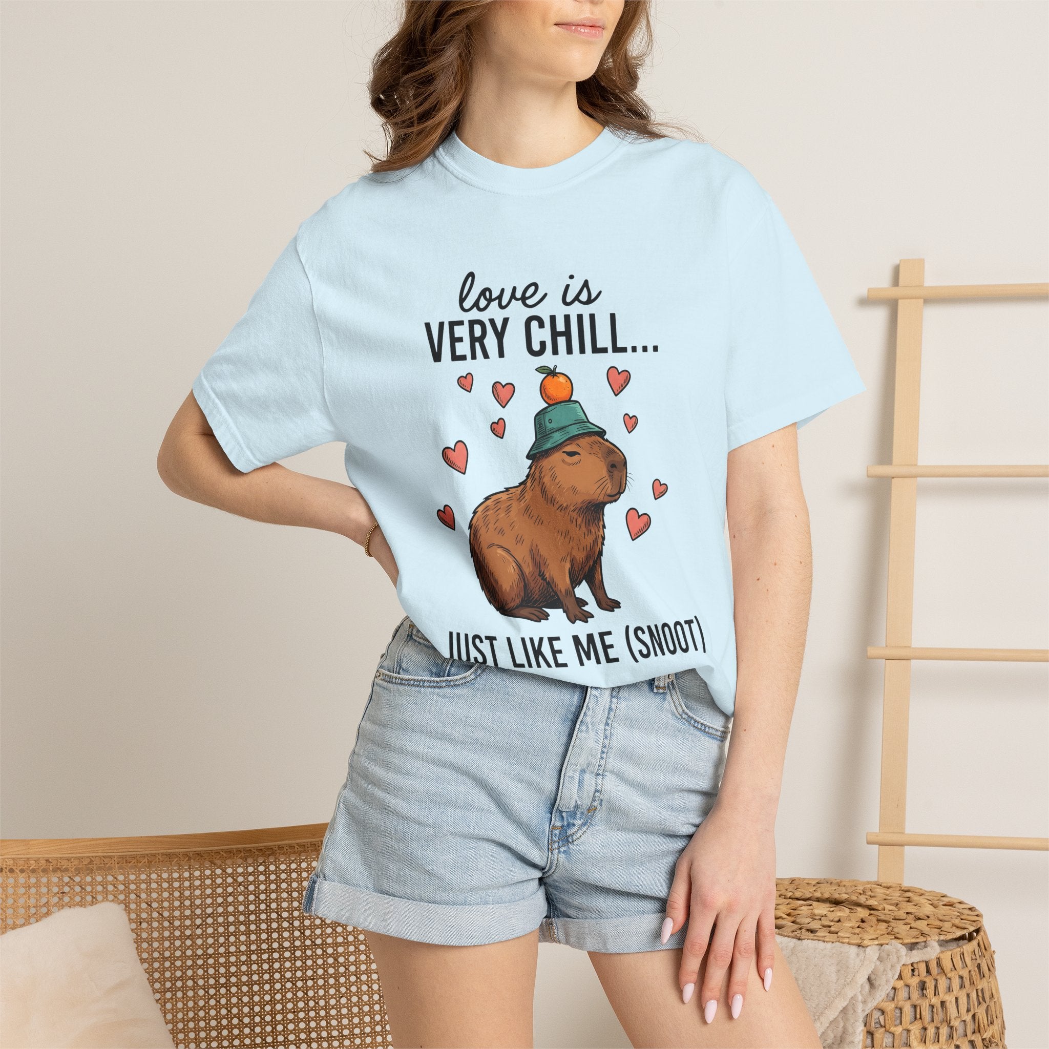 Capybara Drawing Shirt Valentines Day Creature Gift Women Animation Tee Rodent T-Shirt Valentine Fan Cartoon Tshirt Animal Graphic Doodle