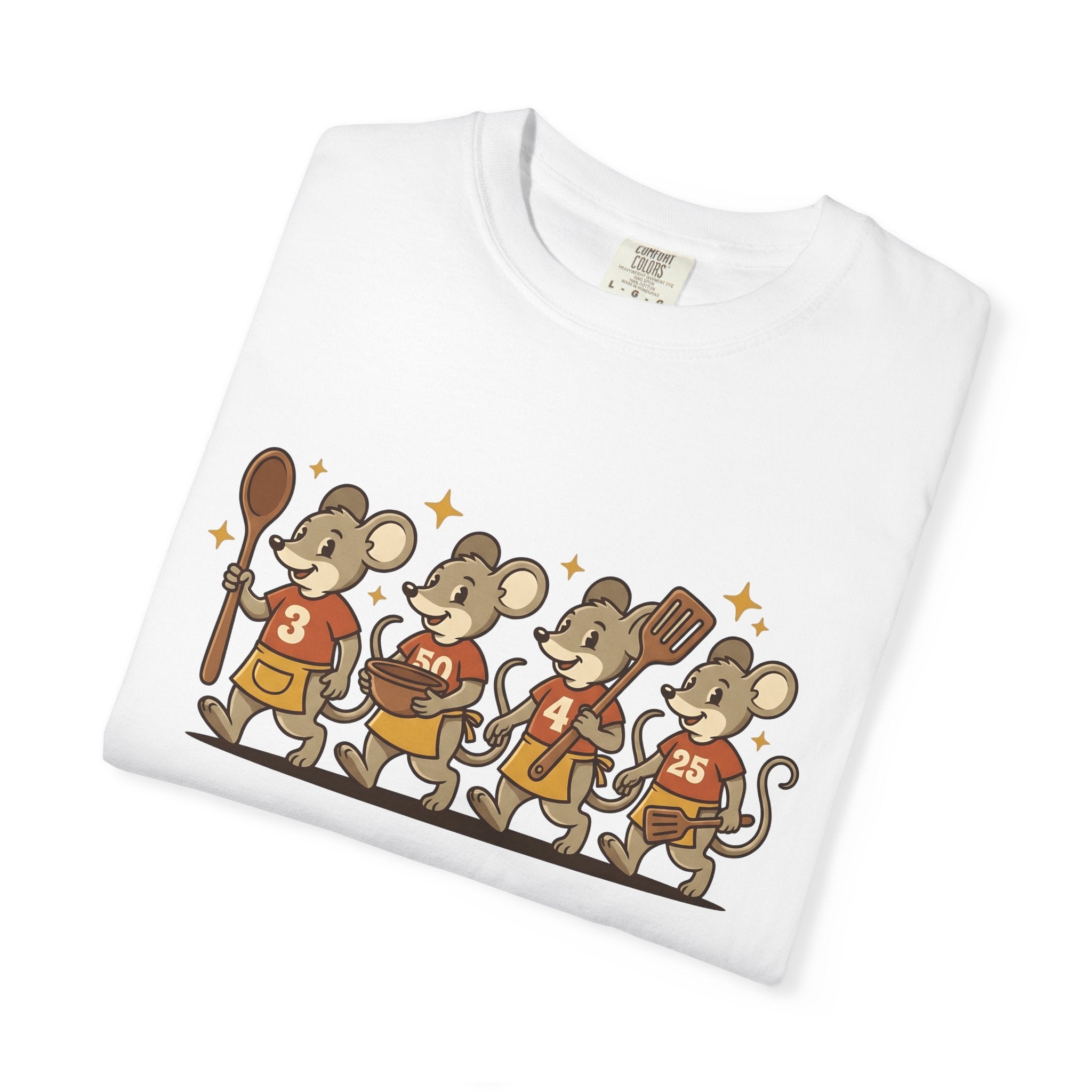 Cooking Mice Shirt Mom Family Gift Women Cartoon Tee Rodent Cooking T-Shirt Mother Fan Rodent Graphic Tshirt Vintage Kitchen Utensils Tshirt
