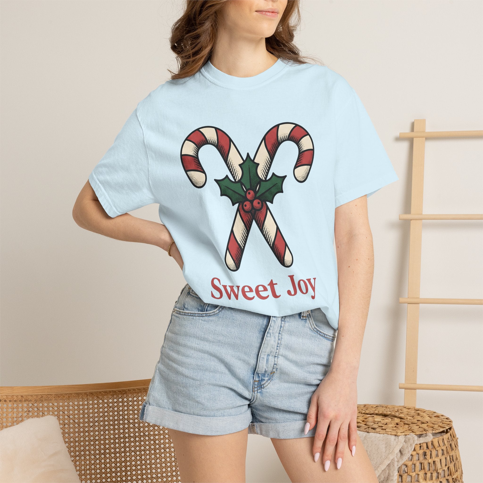 Christmas Sticks Shirt Christmas Celebration Gift Women Shabby Chic Tee Christmas Trees T-Shirt Xmas Fan Holiday Graphic Tshirt Mid Century