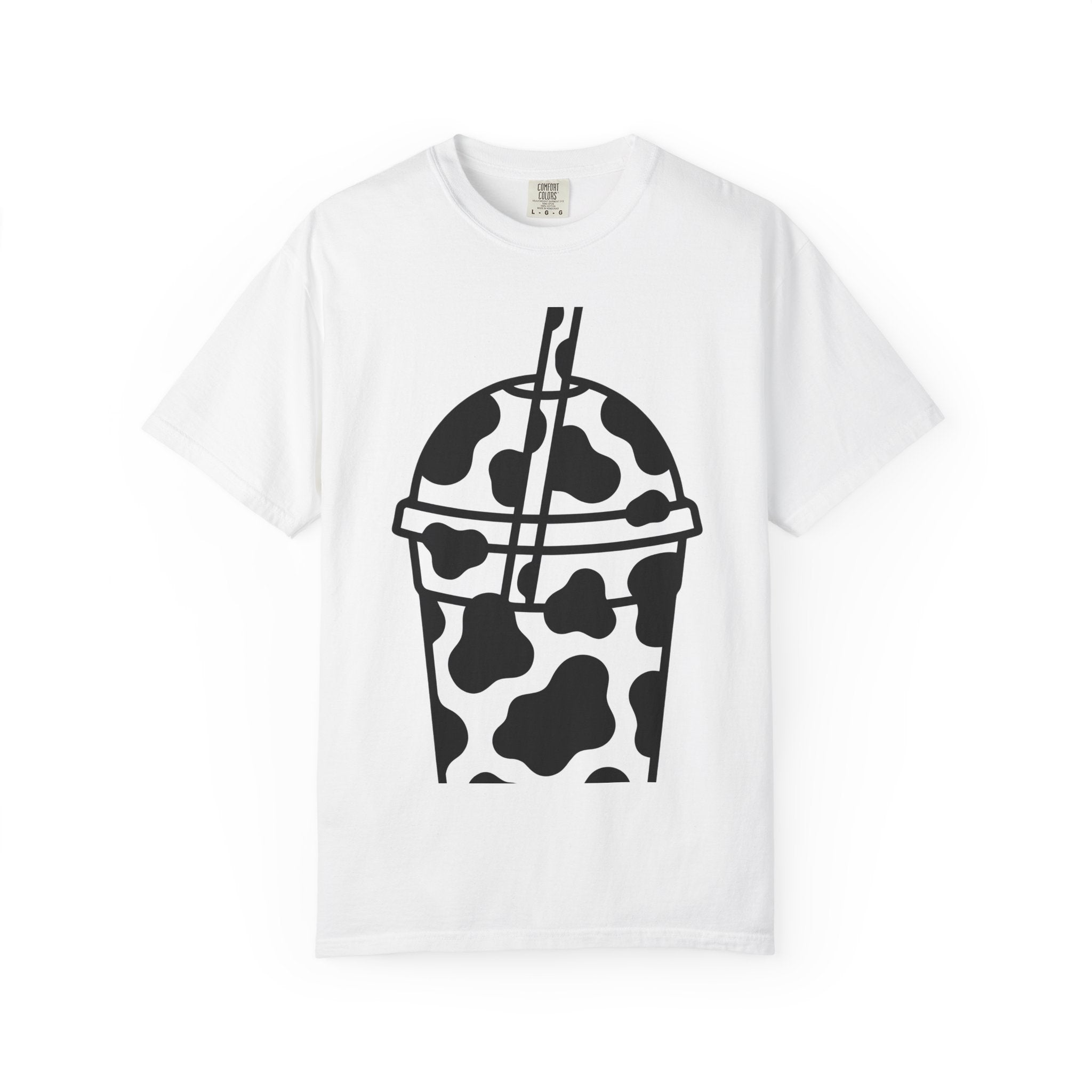 Cow Print Cup Shirt Cottagecore Farmhouse Gift Women Minimalist Tee Mug T-Shirt Homesteader Fan Simple Tshirt Rustic Graphic Retro Straw