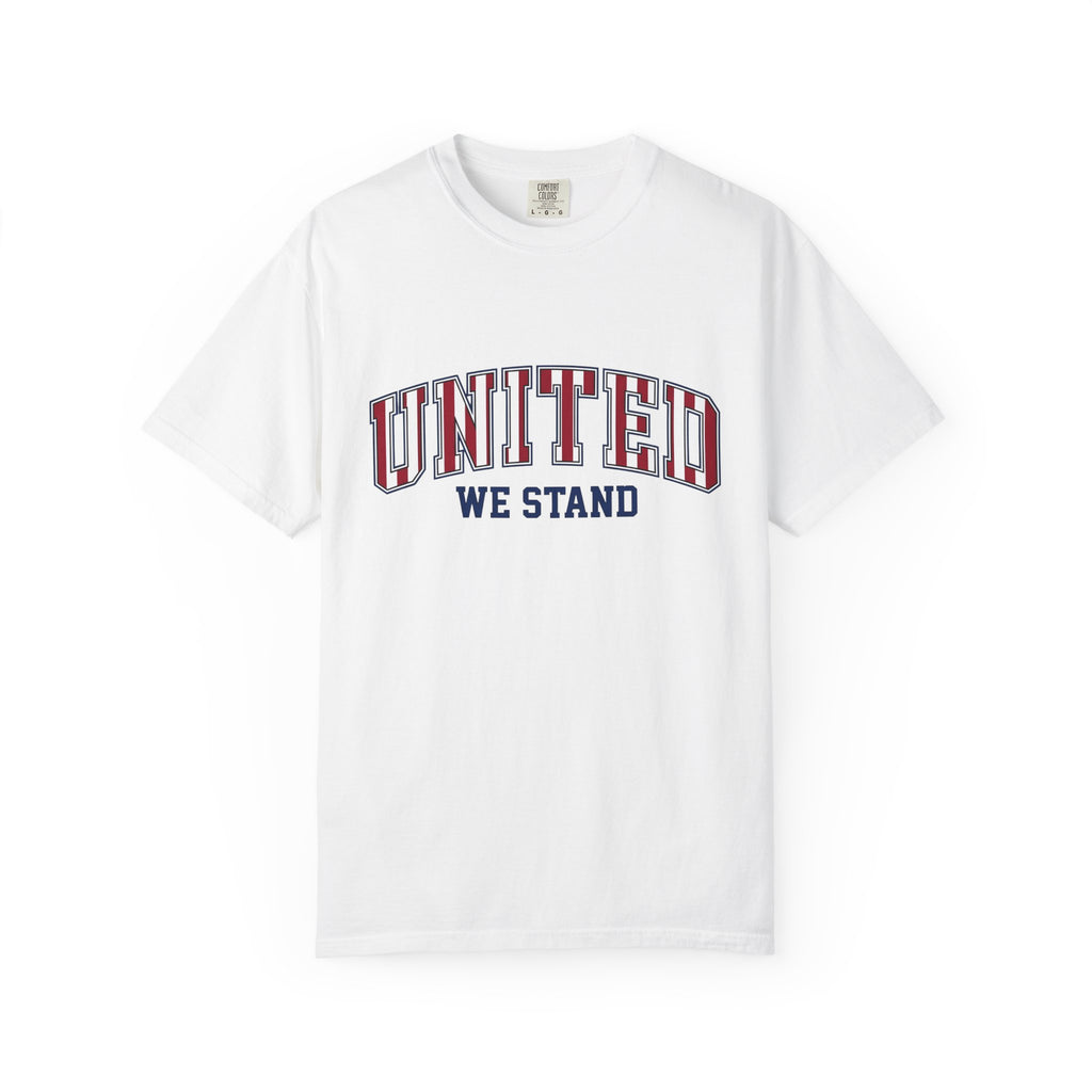 Patriotic Varsity Text Shirt America Holiday Gift Women Bold Tee Lettering T-Shirt American Fan Typography Tshirt Celebration Graphic