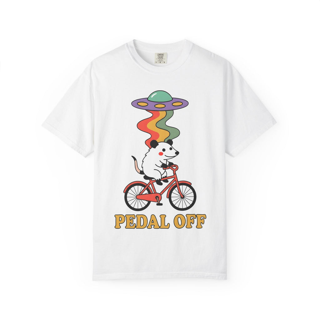 Opossum Bike Shirt Sports Biking Gift Women Comic Tee Possum T-Shirt Athlete Fan Cartoon Tshirt Cycling Graphic Vintage Flying Saucer Tshirt