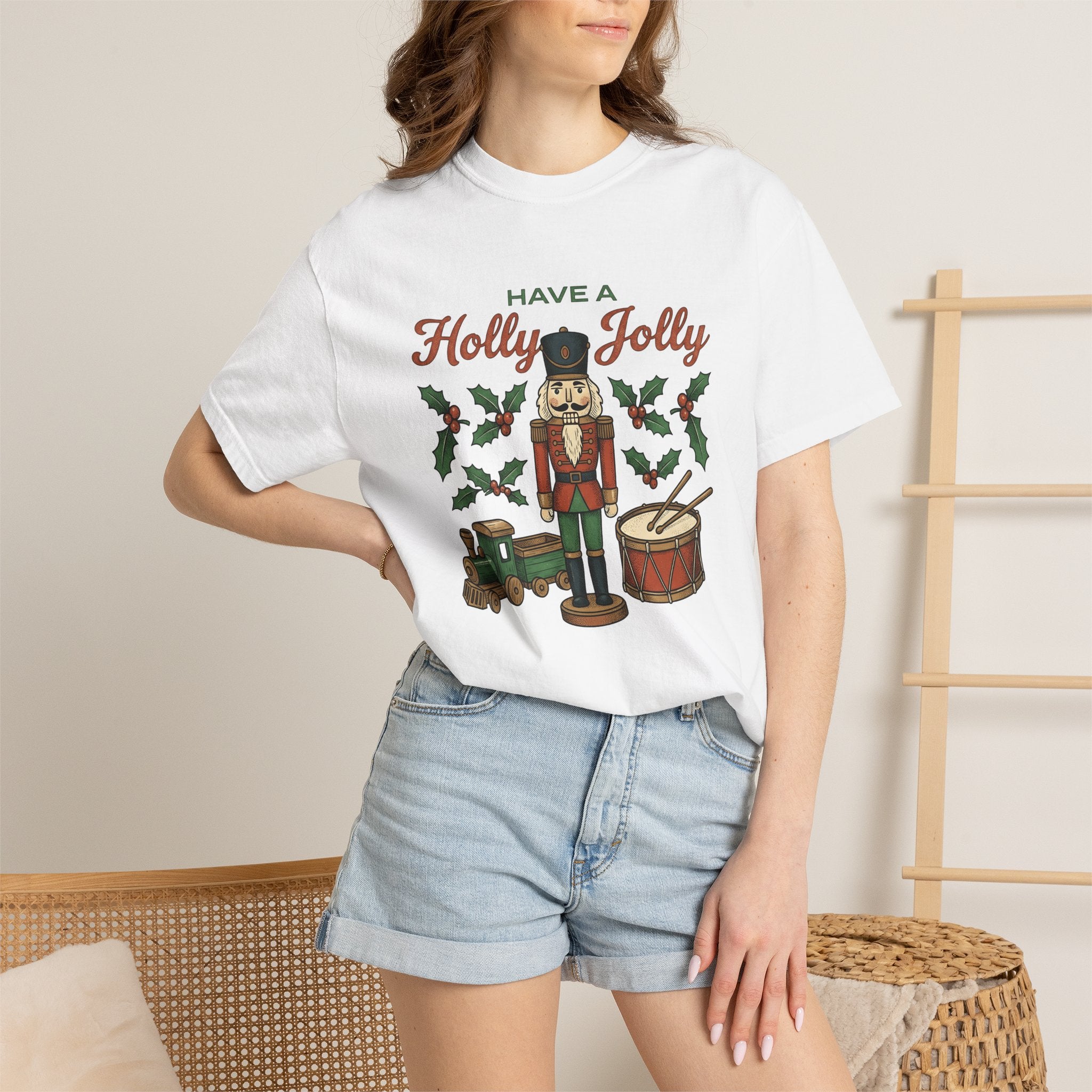 Nutcracker Illustration Shirt Christmas Festive Gift Women Antique Tee Christmas Soldier T-Shirt Xmas Fan Vintage Tshirt Holiday Graphic Ink