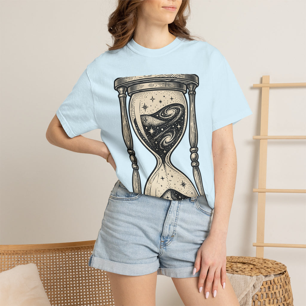Hourglass Nebula Shirt Space Horoscopes Gift Women Drawing Tee Engraved Hourglass Space Fan Nebula Tshirt Astrology Graphic Classic Stars