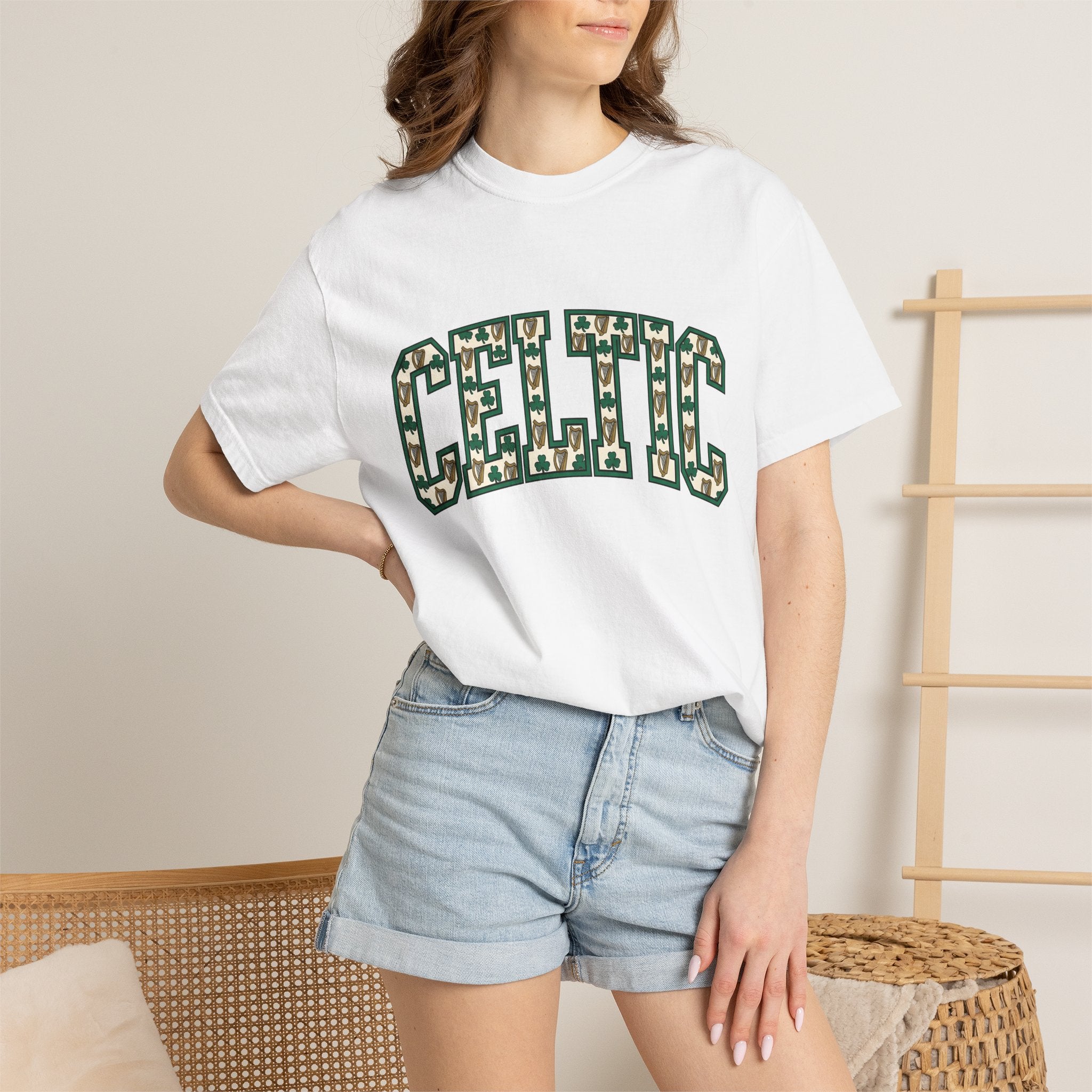 Lucky Beer Glass Shirt St Patrick's Day Celtic Gift Women Modern Tee Beer Mug T-Shirt Irish Fan Pint Glass Tshirt Celtic Heritage Graphic