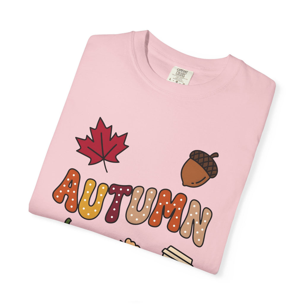 Fall Icons Shirt Autumn Crops Gift Women Line Art Tee Autumn Symbols T-Shirt Fall Fan Simple Illustration Tshirt Harvest Graphic Squash