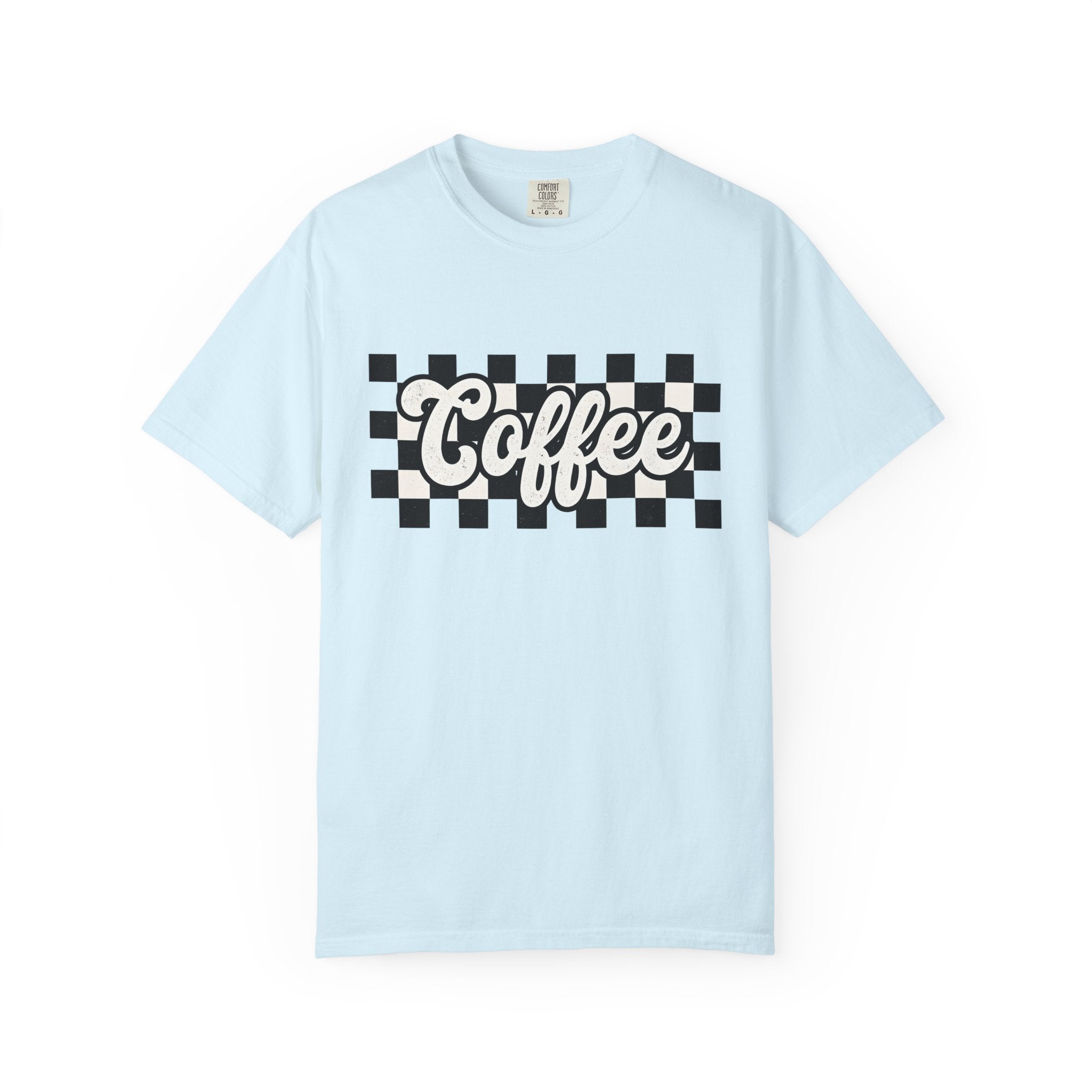 Coffee Text Shirt Mom Coffee Gift Women Retro Tee Java T-Shirt Mother Fan Vintage Tee Retro Tshirt Coffee Graphic Vintage Checkerboard