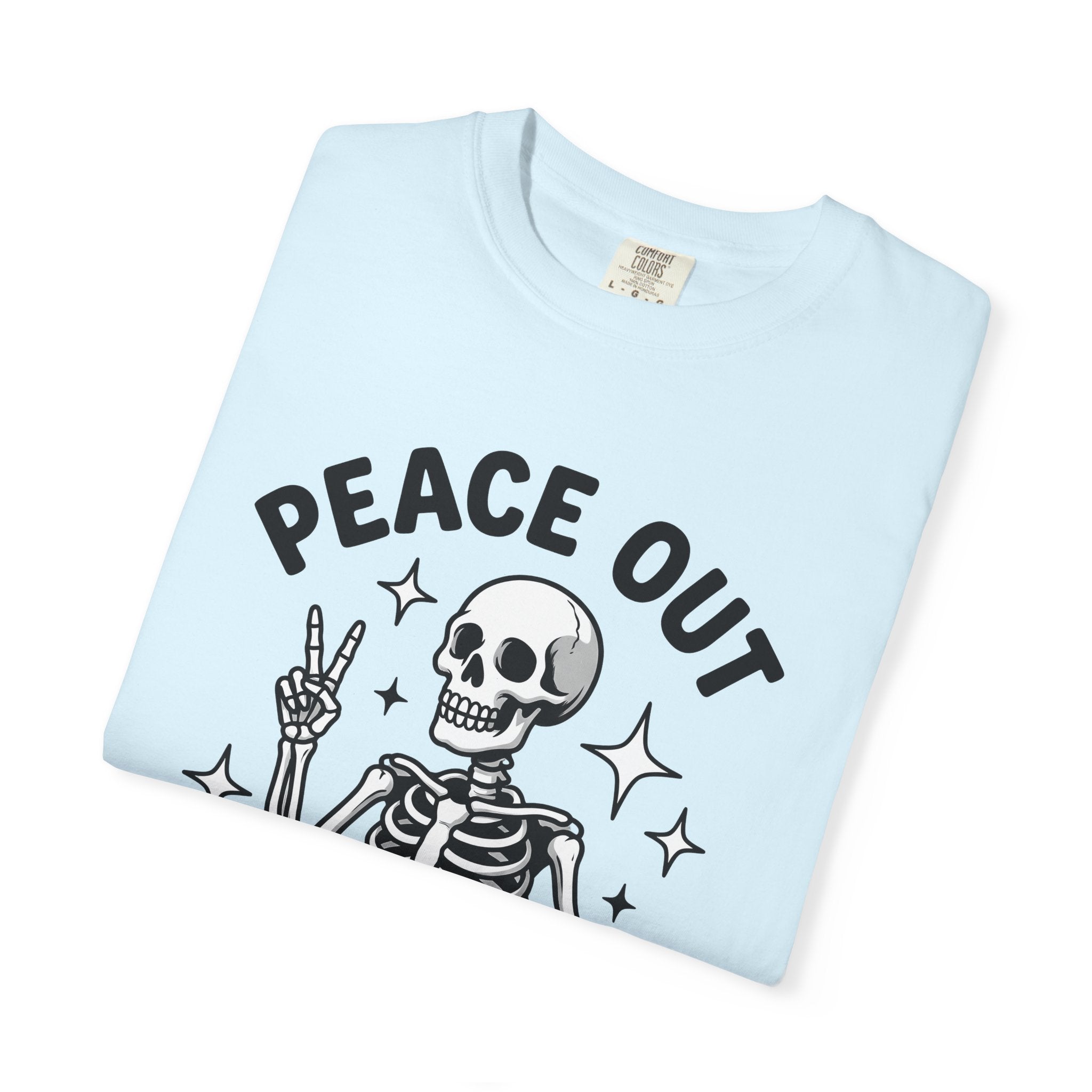 Skull Peace Symbol Shirt Funny Party Gift Women Comic Tee Skull T-Shirt Humor Fan Cartoon Tshirt Party Graphic Vintage Sparkles Tshirt