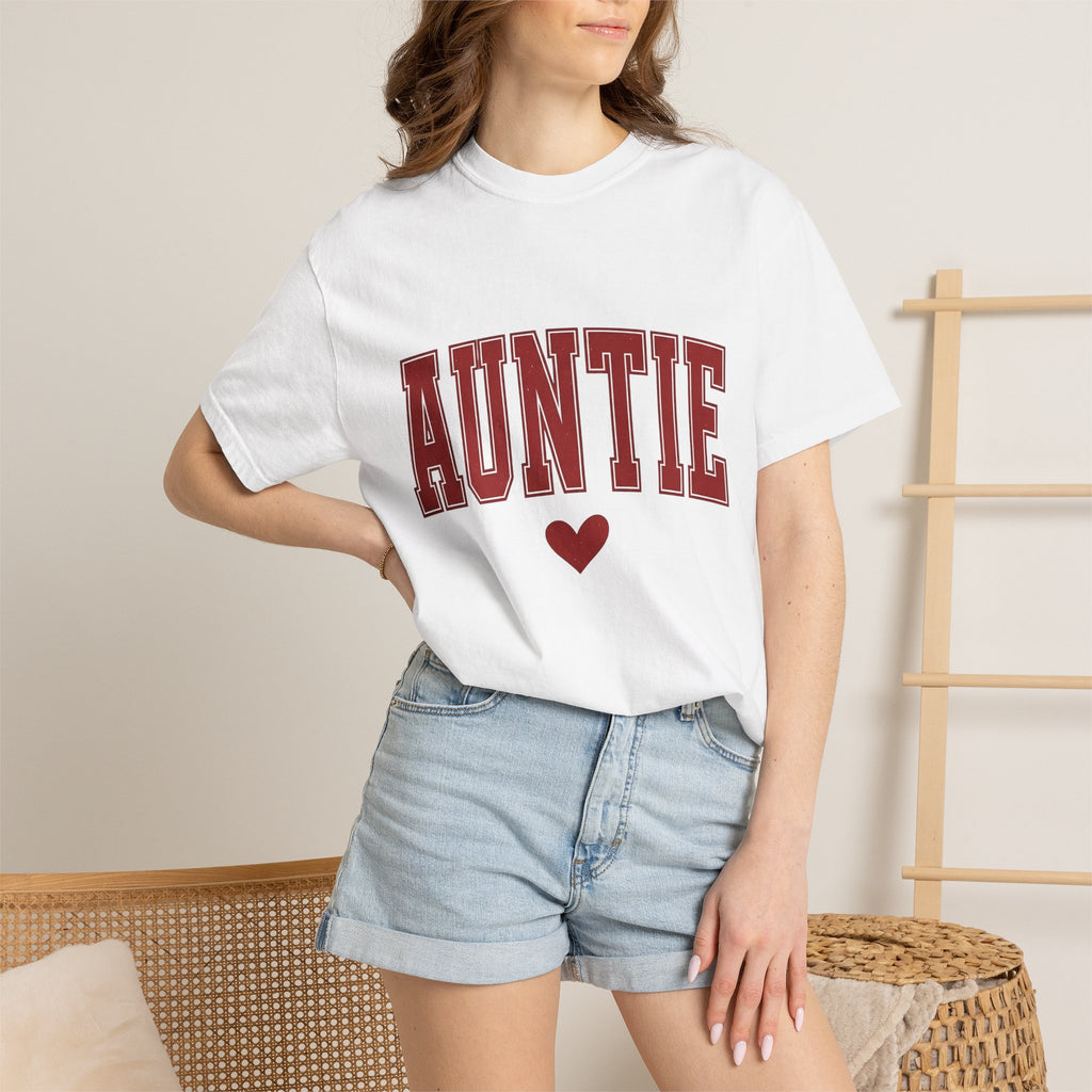 Varsity Font Heart Shirt St Valentine's Day Relatives Gift Women Heavy Tee Lettering T-Shirt Valentine Fan Typography Tshirt Family Graphic