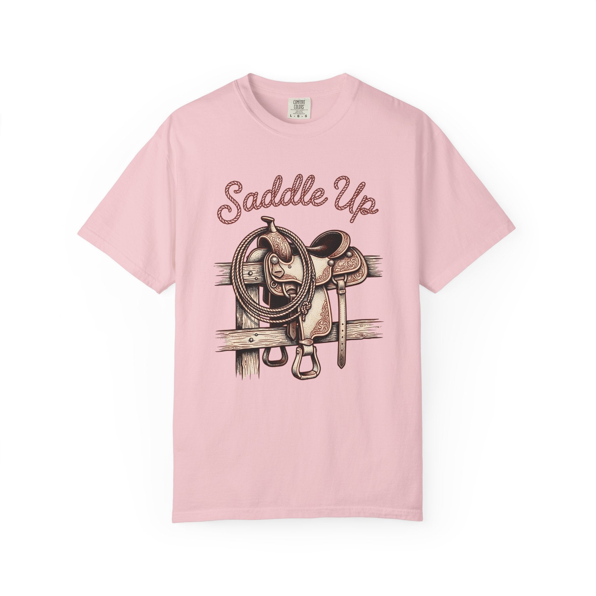 Cowboy Saddle Shirt Cowgirl Country Gift Women Rustic Tee Western Saddle T-Shirt Cowboy Fan Western Tshirt Country Graphic Sketch Rope