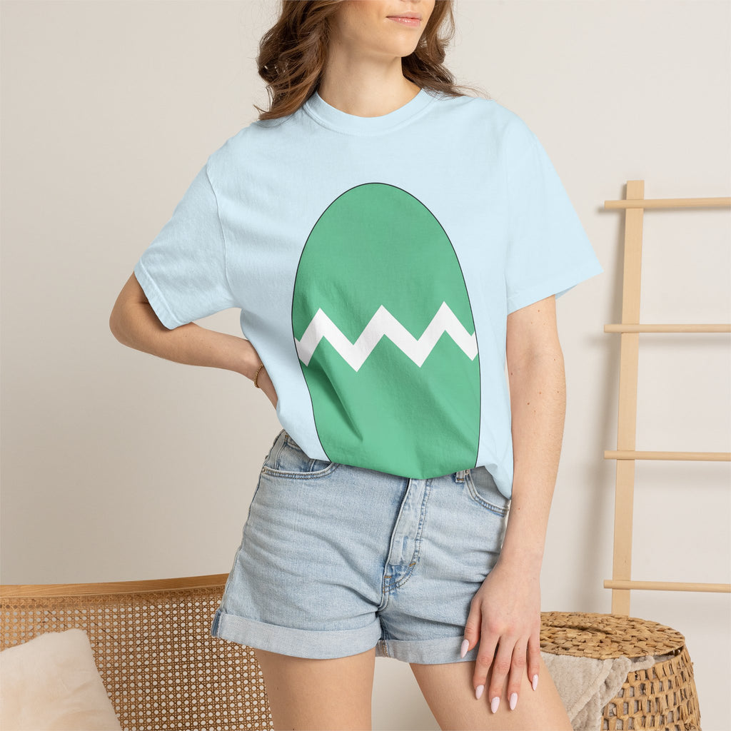 Egg Shirt Easter Festival Gift Women Simple Tee Oval T-Shirt Easter Fan Minimalist Tshirt Celebration Graphic Contemporary Stripe Design
