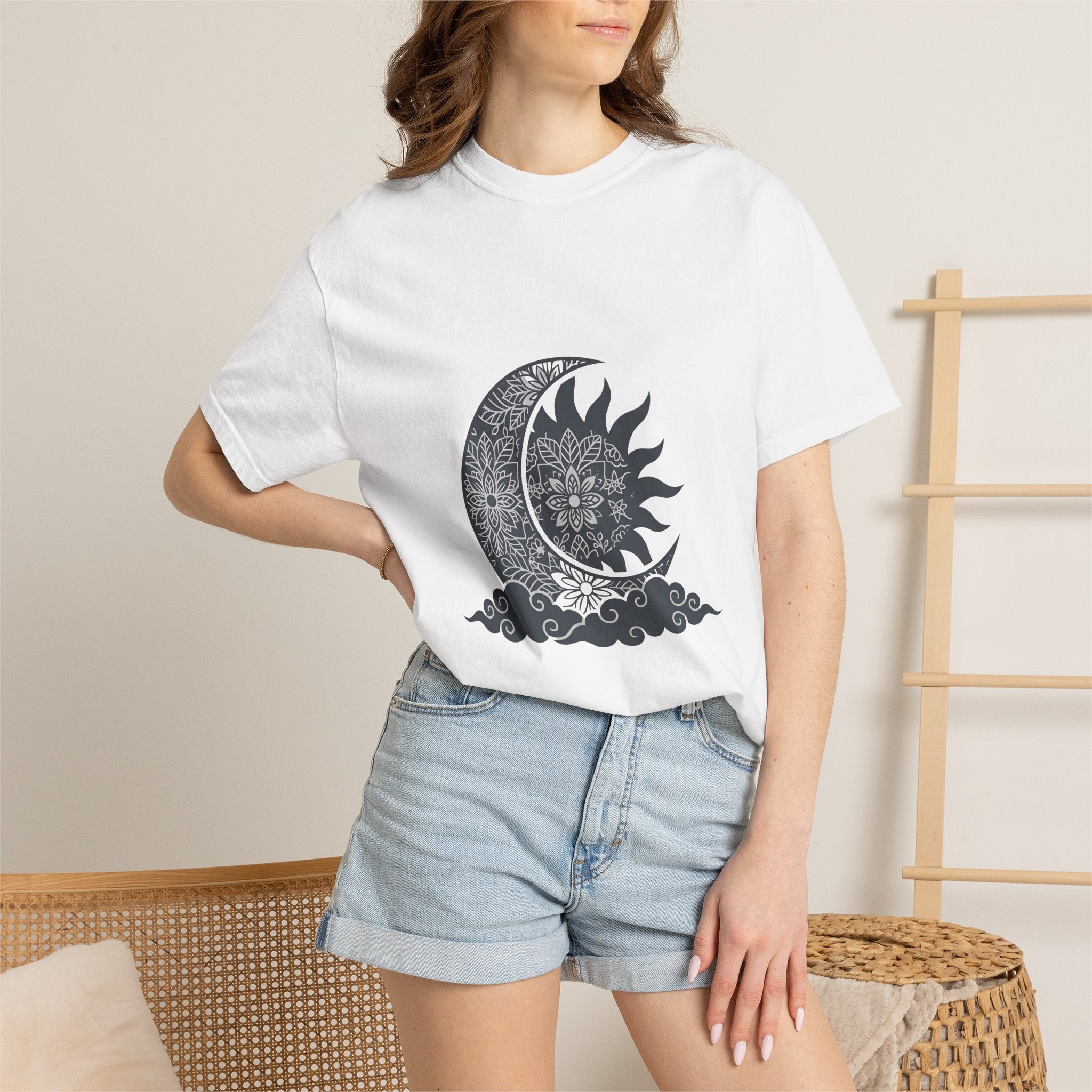 Mandala Sun Moon Shirt Boho Chic Metaphysical Gift Women Hippie Tee Sacred Symbol T-Shirt Bohemian Fan Tribal Tshirt Spiritual Graphic