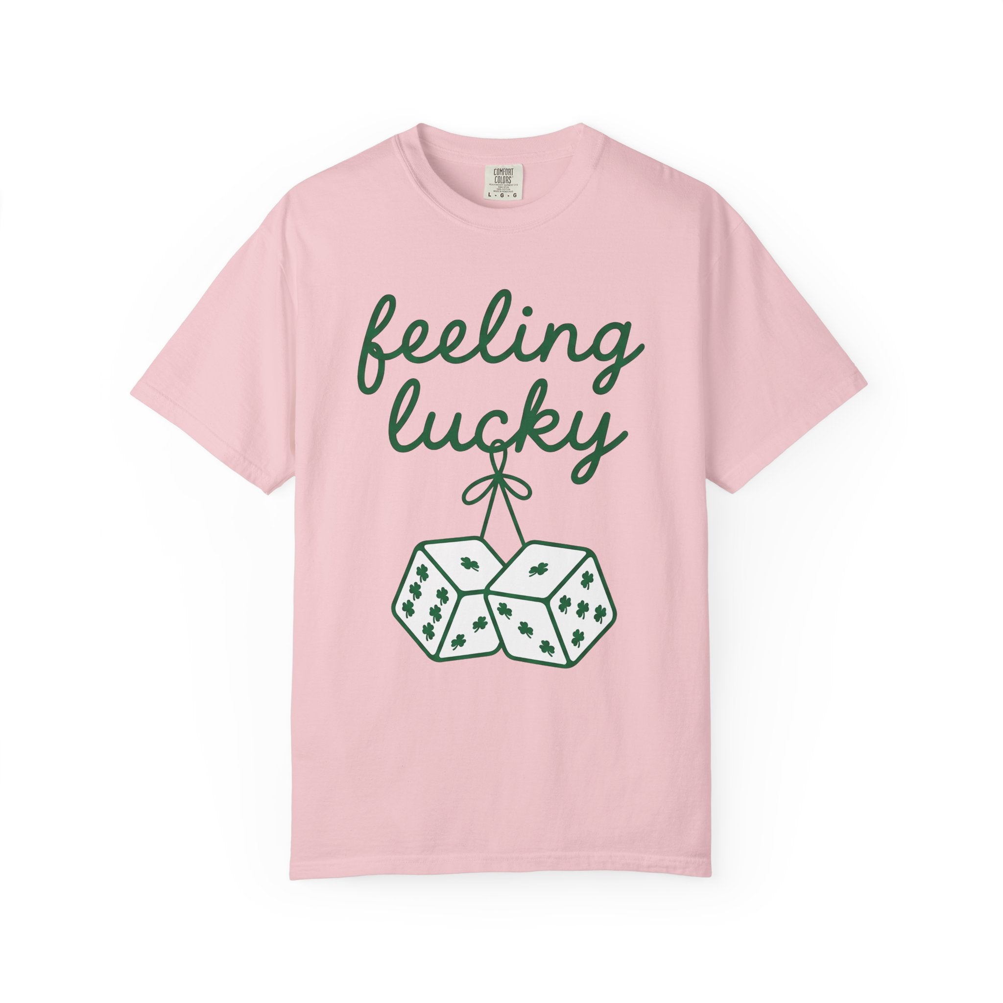 Clover Dice Shirt St Patrick's Day Cards Gift Women Line Art Tee Dice Set T-Shirt Luck Fan Minimalist Tshirt Stationery Graphic Bold Leaf