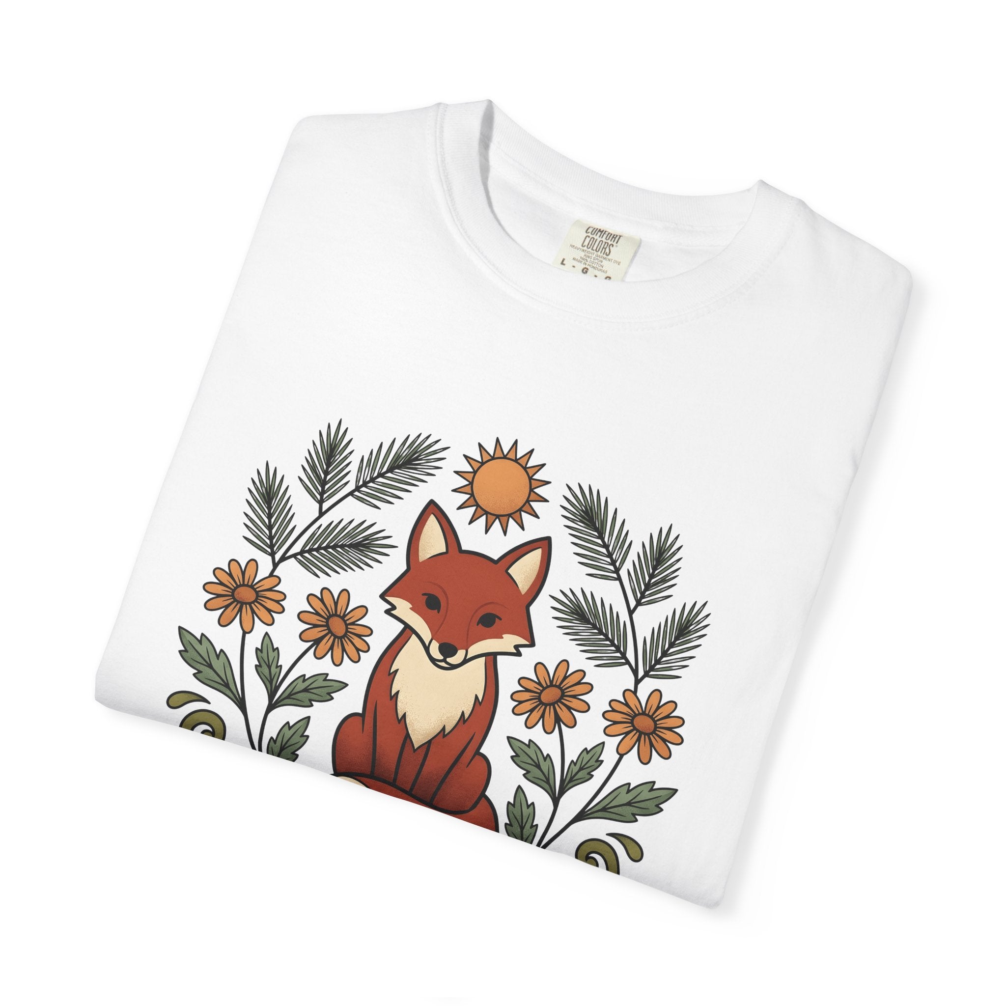 Fox Art Shirt Boho Chic Nature Gift Women Gypsy Tee Fox T-Shirt Bohemian Fan Tribal Tshirt Wildlife Graphic Traditional Sunshine Tshirt