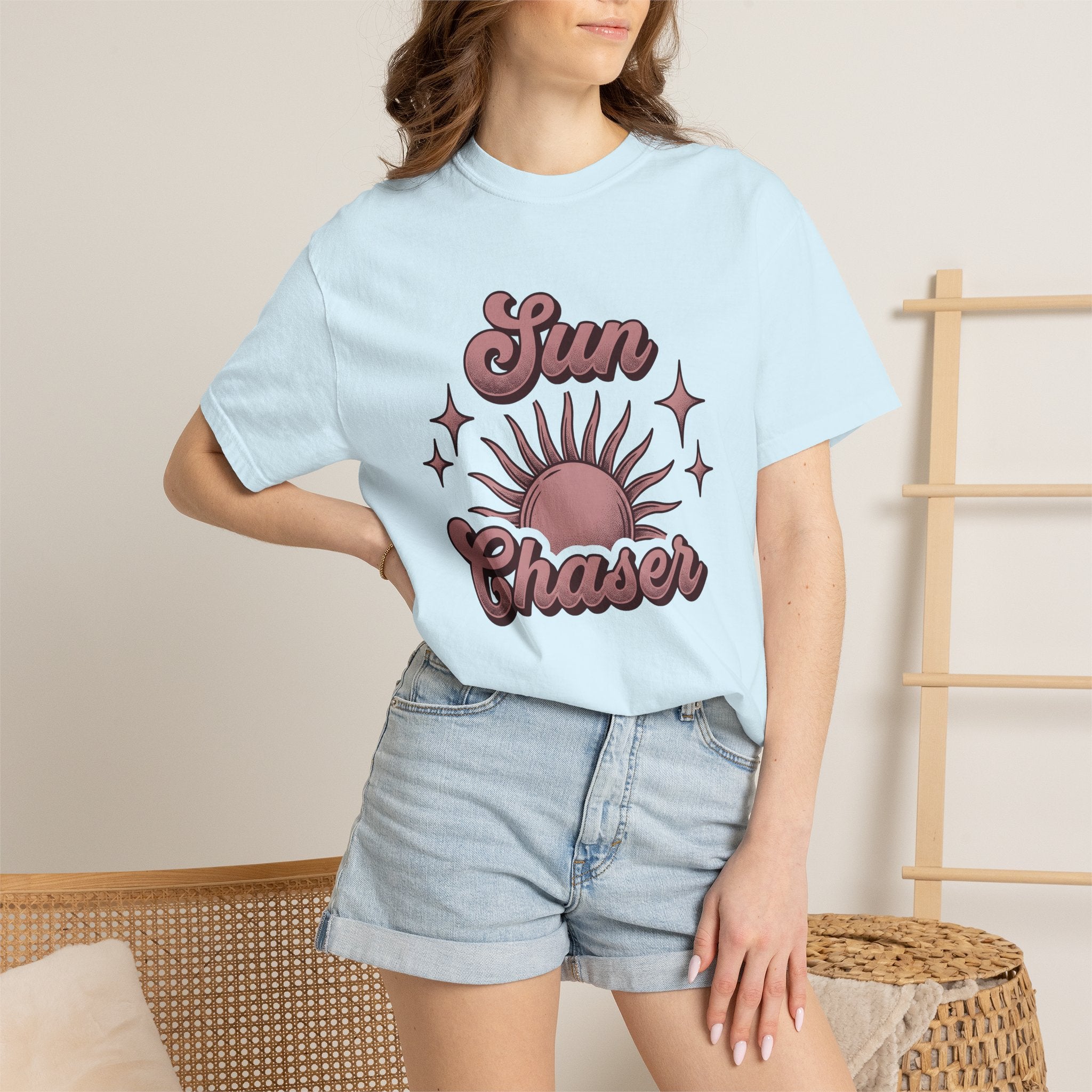 Sun Illustration Shirt Sun Home Decor Gift Women Mid Century Tee Solar T-Shirt Sunshine Fan Retro Tshirt Decor Graphic Rustic Star Shapes