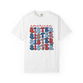 American Stars Stripes Shirt 4th Of July Relatives Gift Women Modern Graphic Tee American Flag T-Shirt Independence Day Fan Patriotic Tshirt