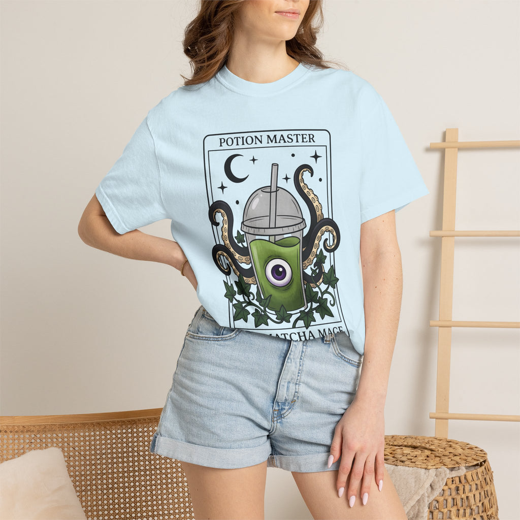 Matcha Drink Monster Shirt Boho Chic Occult Gift Women Gothic Tee Green Tea T-Shirt Bohemian Fan Dark Art Tshirt Mystical Graphic Tattoo