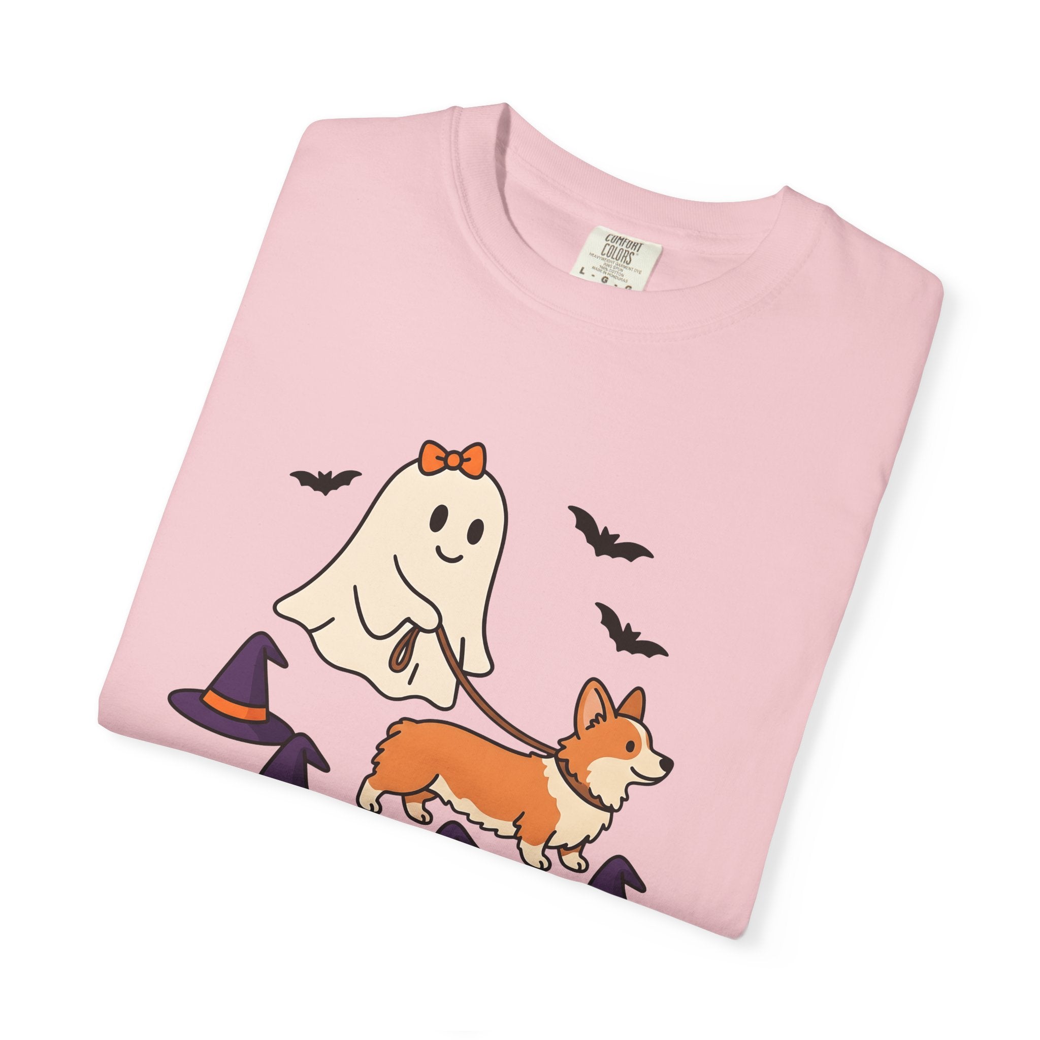 Corgi Ghost Dog Shirt Dog Spooky Gift Women Adorable Tee Pembroke Welsh Corgi T-Shirt Dog Fan Cute Tshirt Horror Graphic Comic Witch Hat